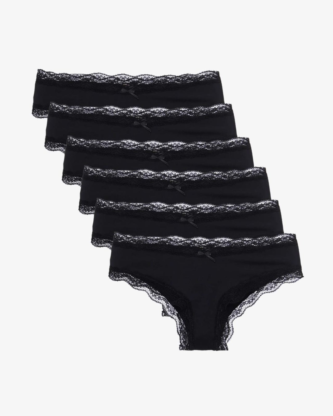 Vista 2 Kit 6 Calcinhas Boyshort Microfibra Pop Colors Preto Loungerie incolor Loungerie incolor