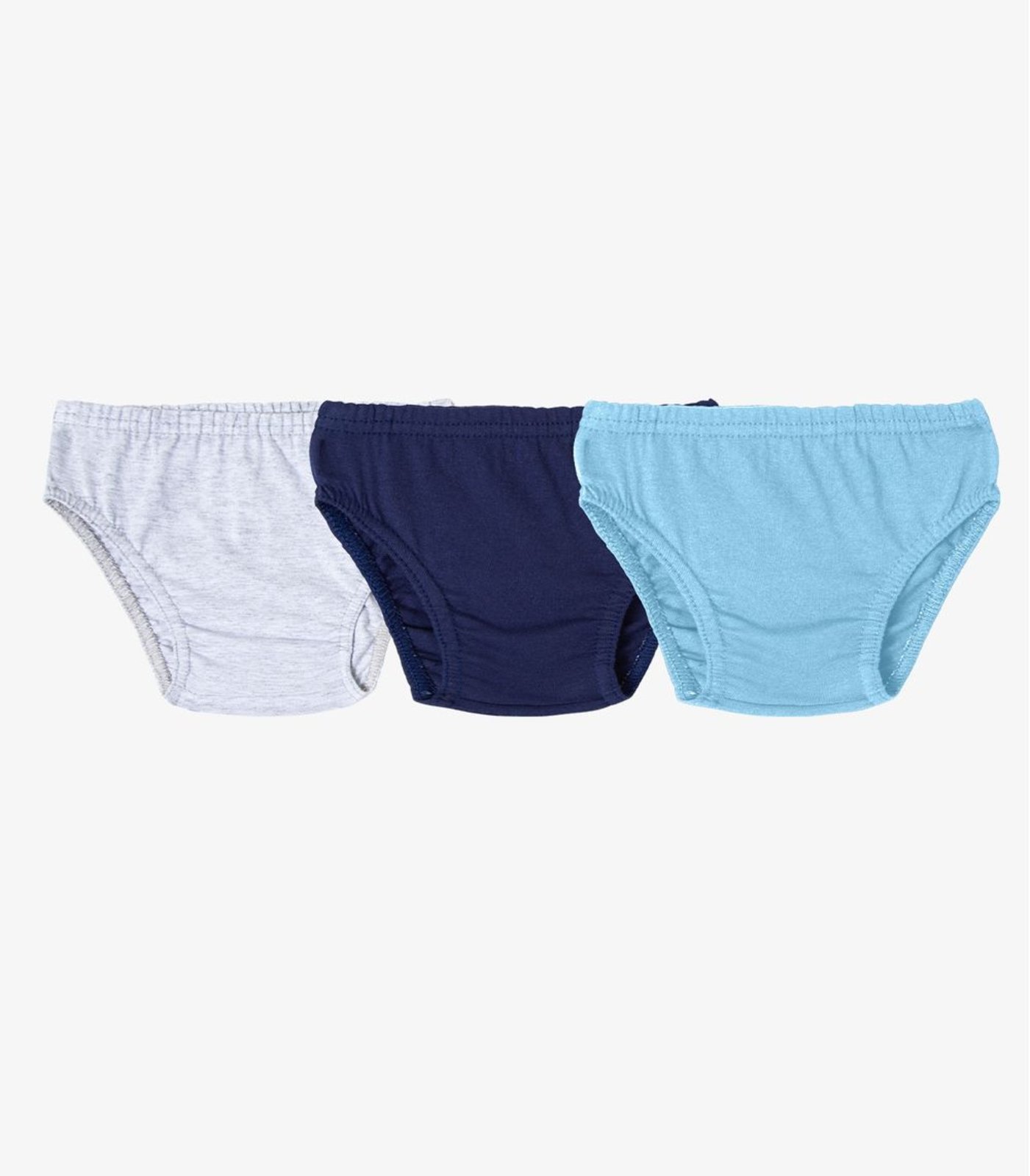 Kit 3 Cuecas Slip Em Algodão Select Azul