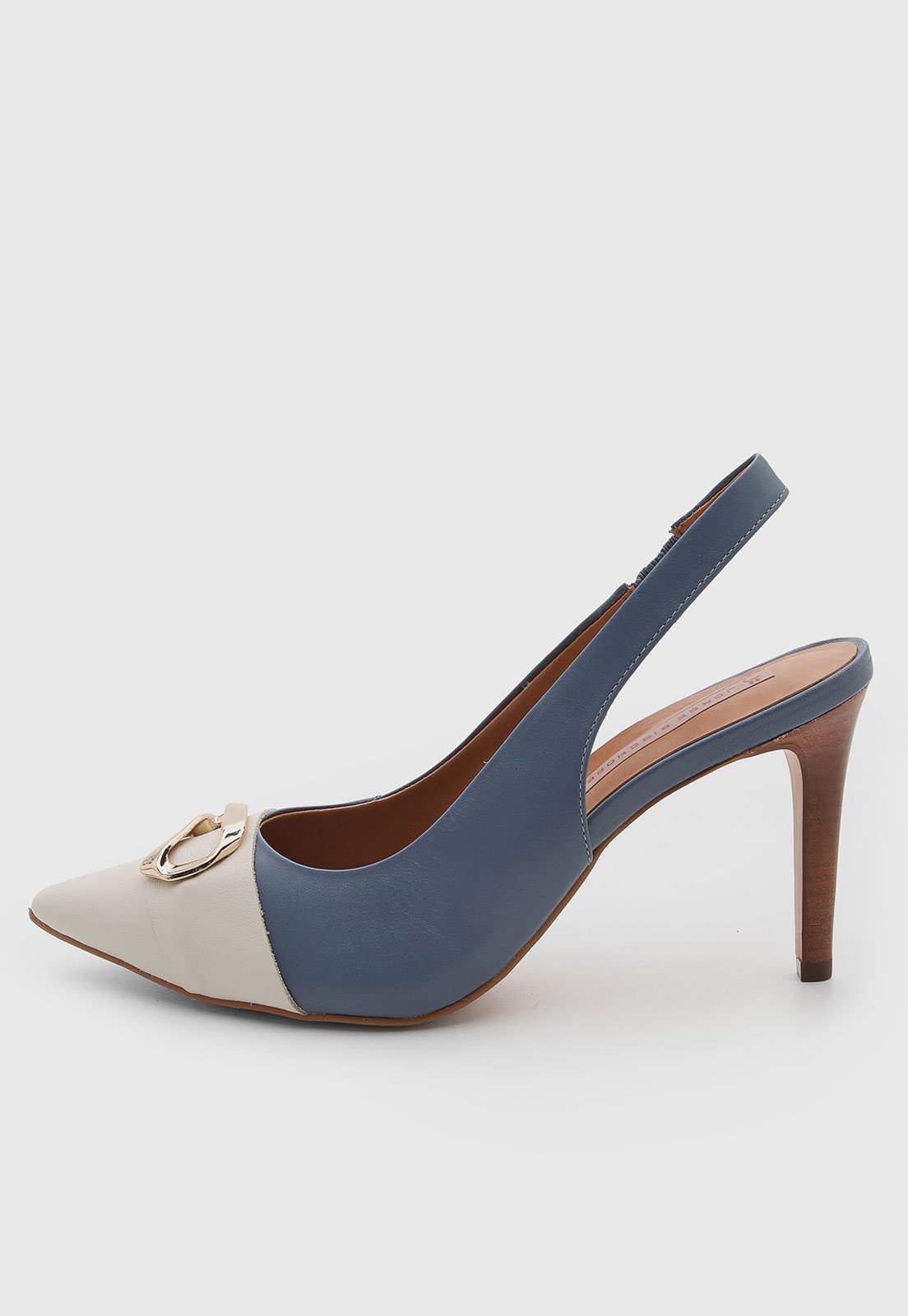 Scarpin Feminino Jorge Bischoff Couro Bico Fino Azul