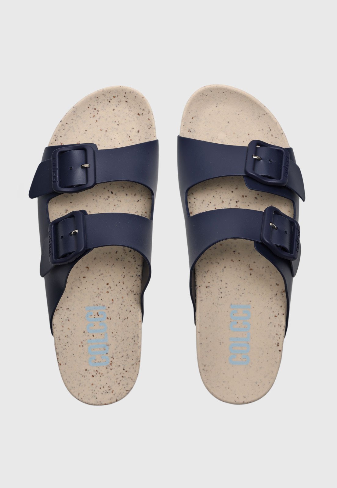 Sandália Slide Colcci Fivelas Azul-Marinho