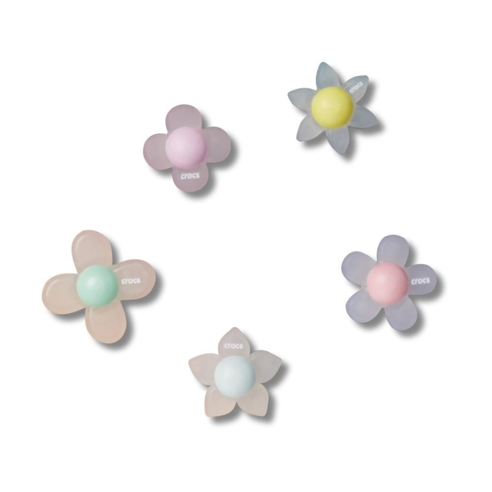 Vista 2 Infantil - Jibbitz™ Flores Iridescentes Pack com 5 Peças Crocs branco