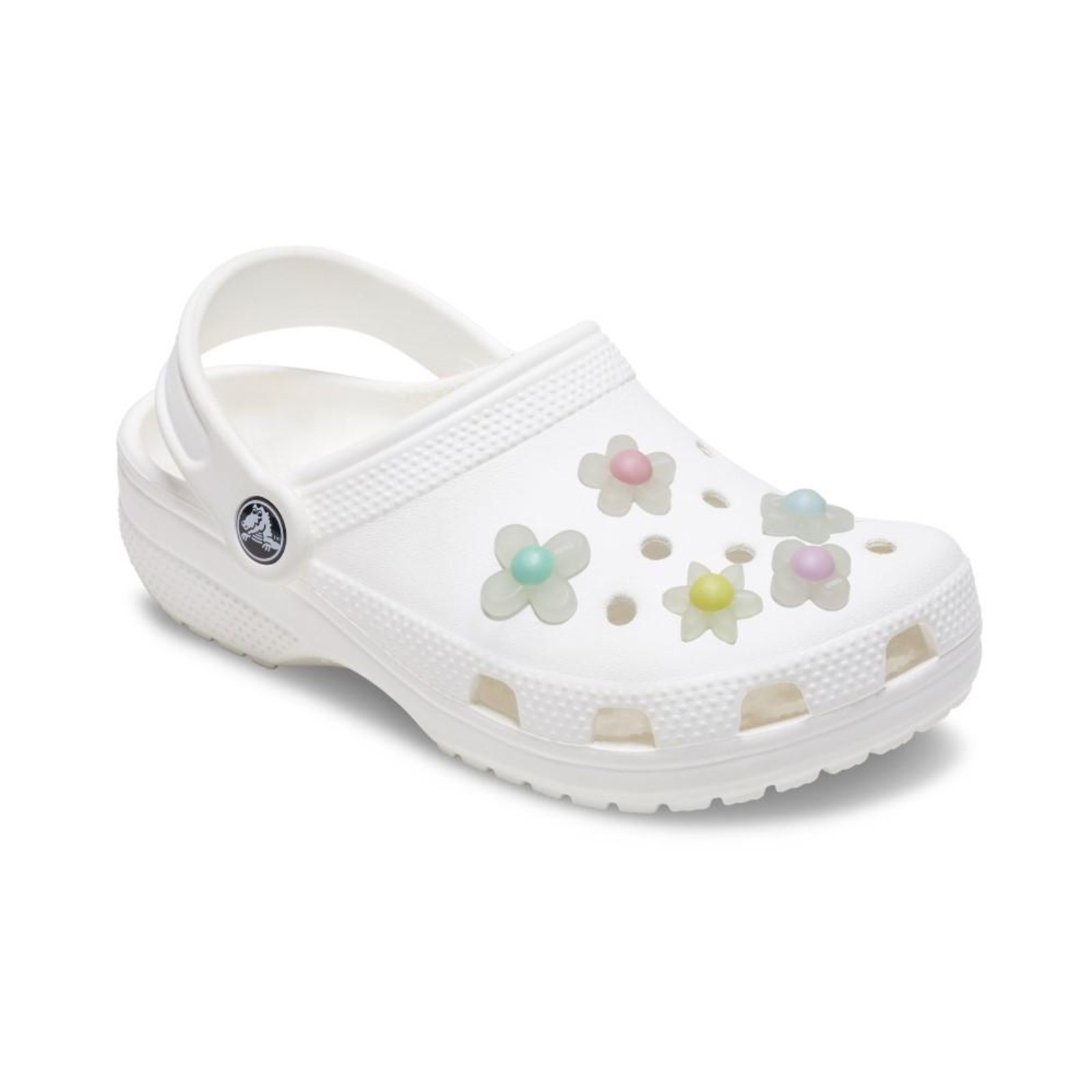 Vista 3 Infantil - Jibbitz™ Flores Iridescentes Pack com 5 Peças Crocs branco