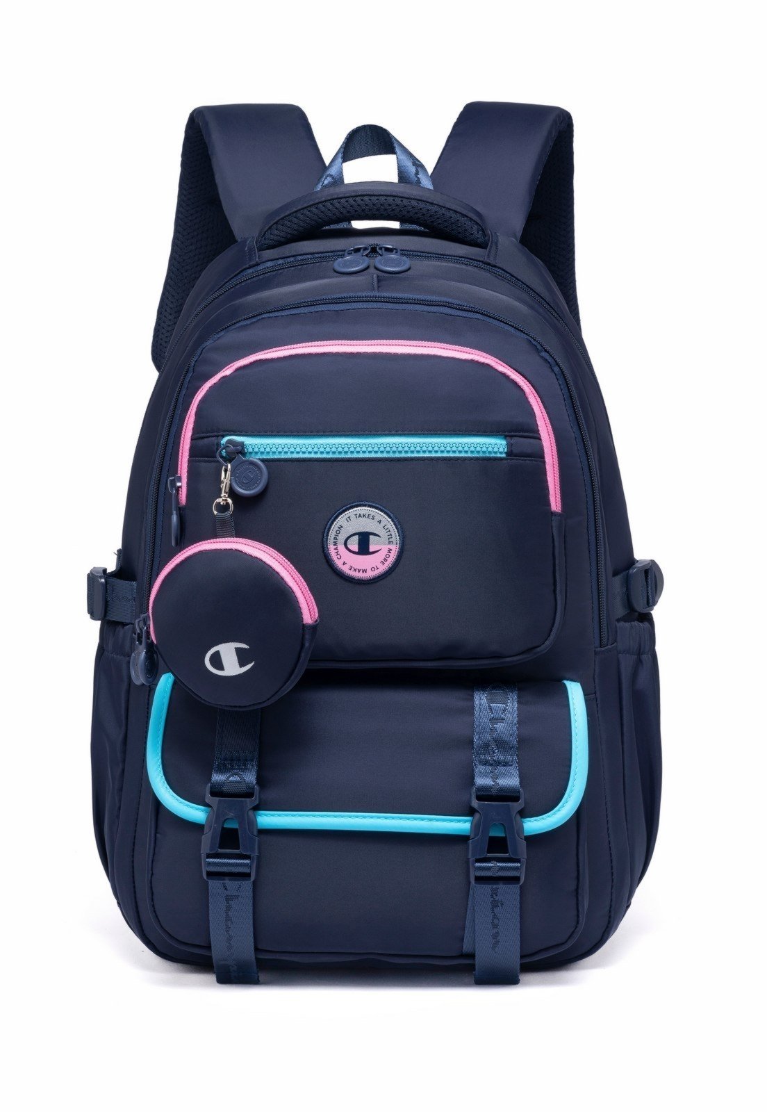 Mochila Champion Bolsa Notebook Reforçada Juvenil Antifurto Passador Mala Porta Moeda