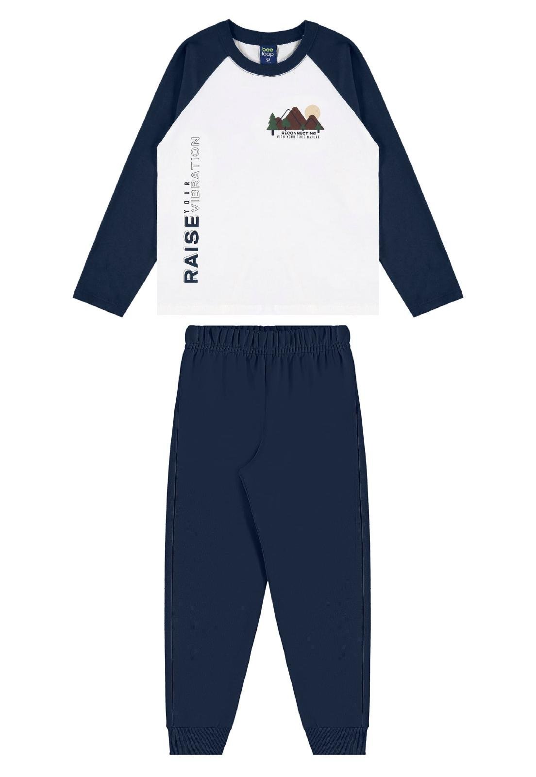 Infantil - Conjunto Scout Camiseta Calça Bee Loop Branco