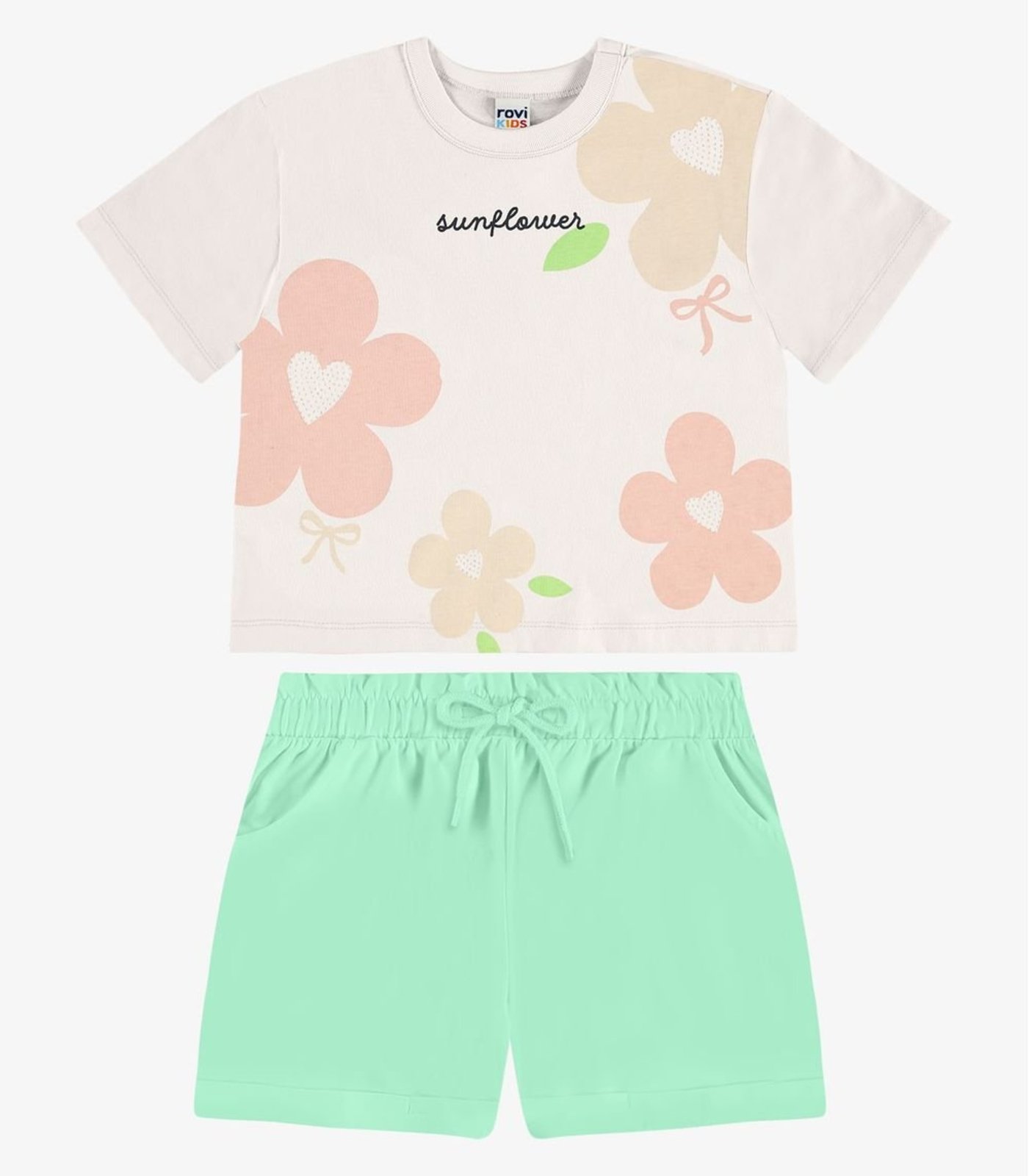 Infantil - Conjunto Blusa Com Shorts Rovi Bege