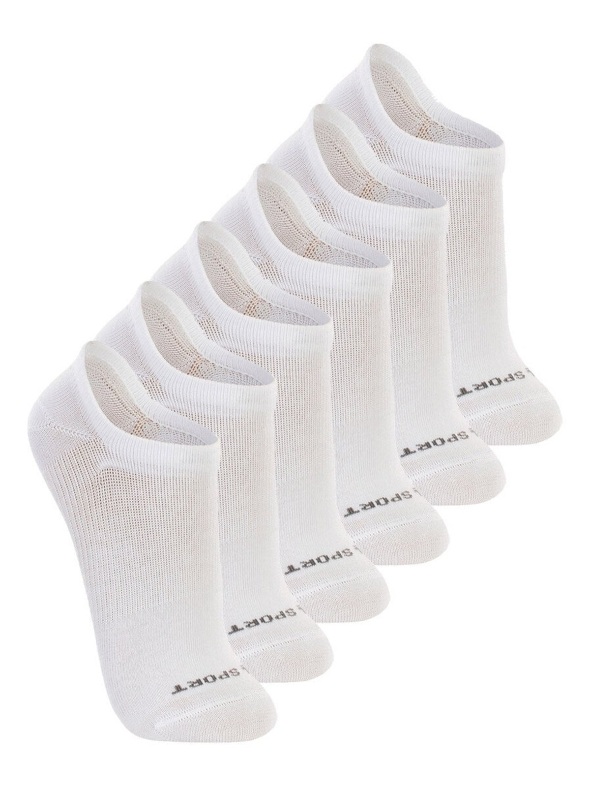 Kit com 6 Meias Esportiva Invisível Lupo 3170-089 Branco