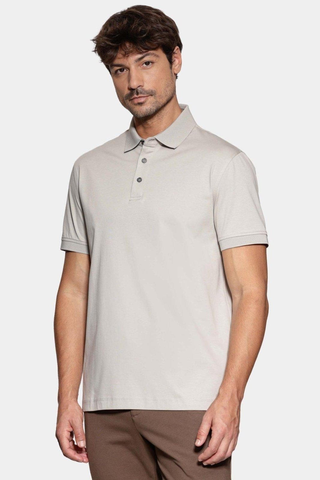 Polo Aramis Manga Curta Silk Blend Modal
