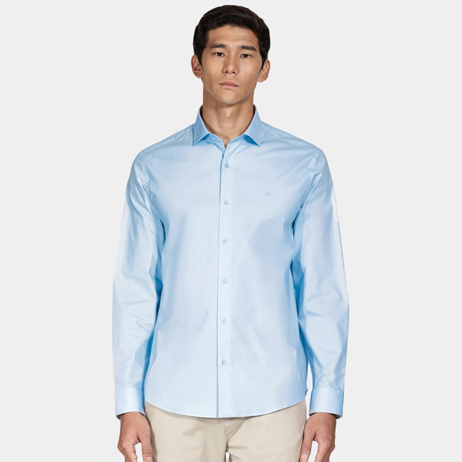 Camisa Aramis Regular Tricoline Stretch Pr26 Azul Masculino