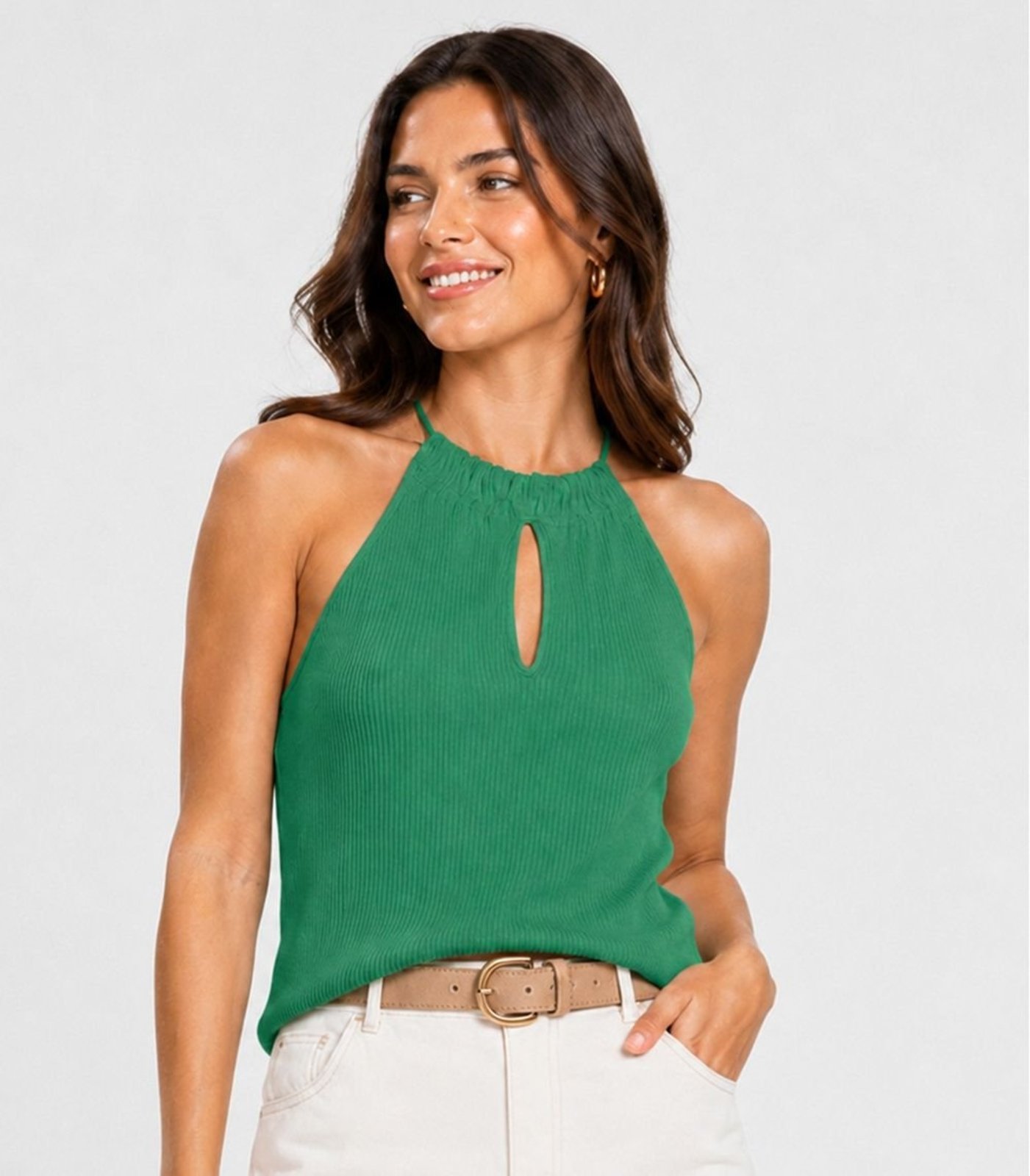 Blusa Feminina Com Decote Em V Infinita Cor Verde