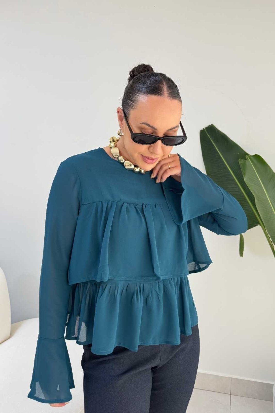 Bata Vanibele Chiffon Verde Escuro