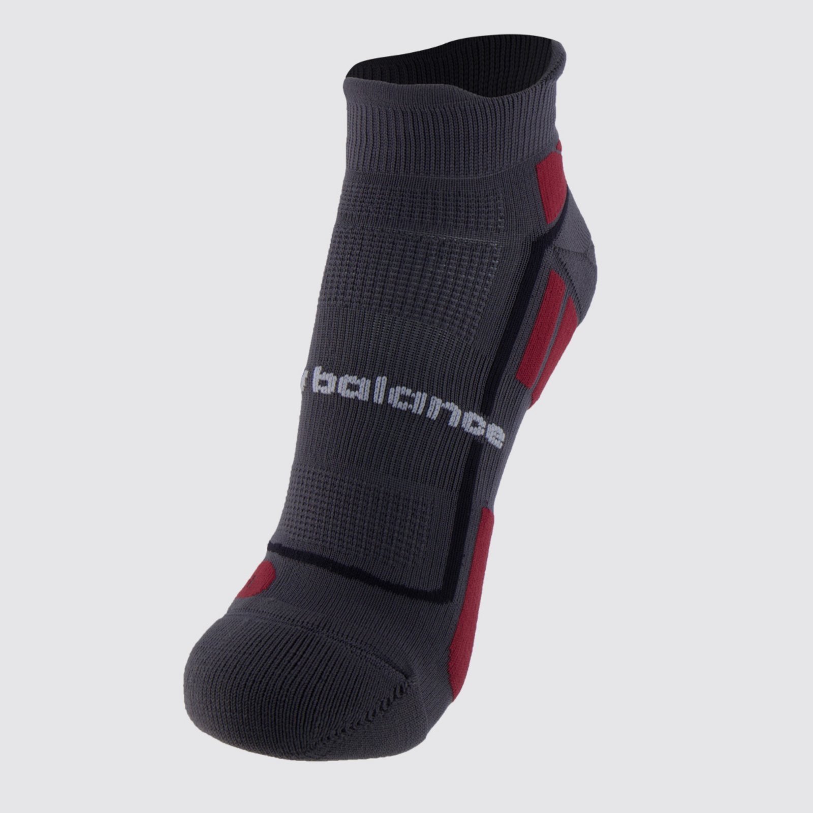 Meia New Balance Cano Invisível Cinza e Vermelha
