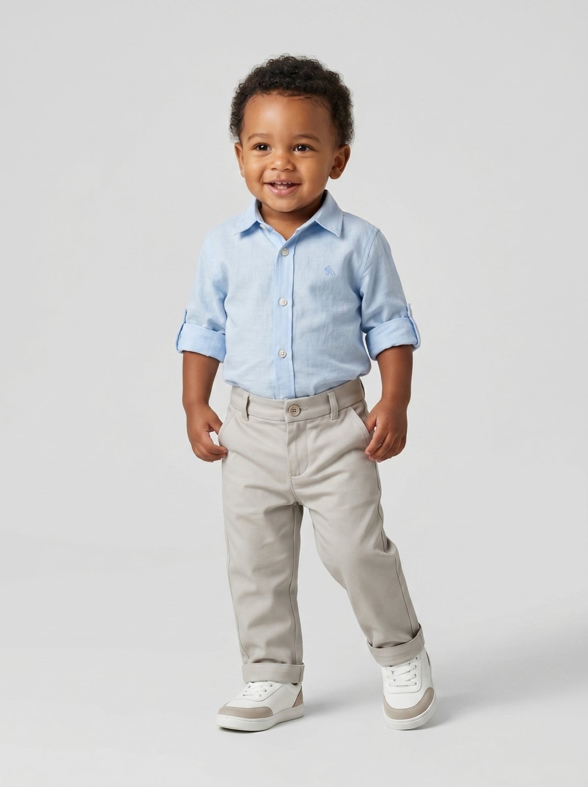 Infantil - Calça De Sarja Algodão Egípcio - Bege - 06