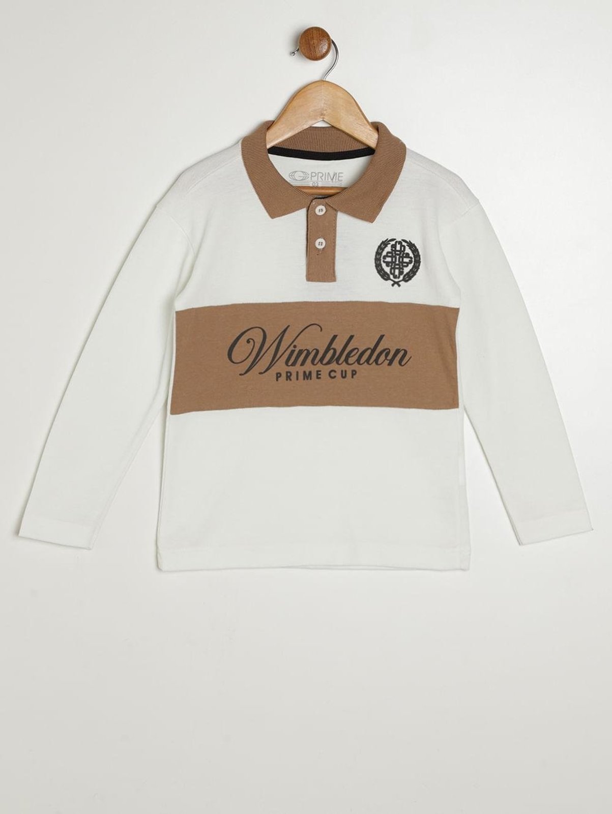 Infantil - Polo Piquet Manga Longa Para Menino- OFF WHITE