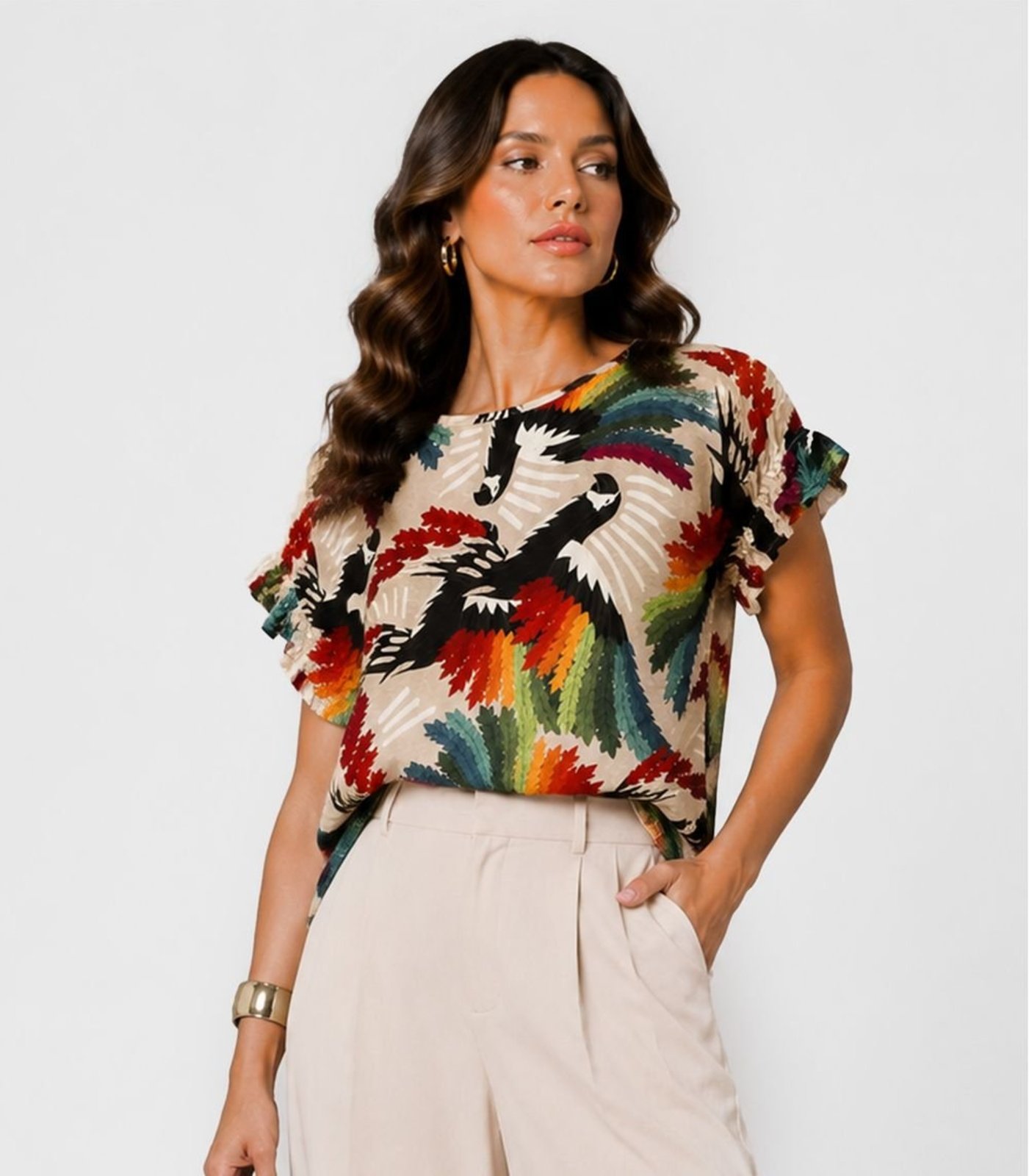 Blusa Feminina Infinita Cor Bege