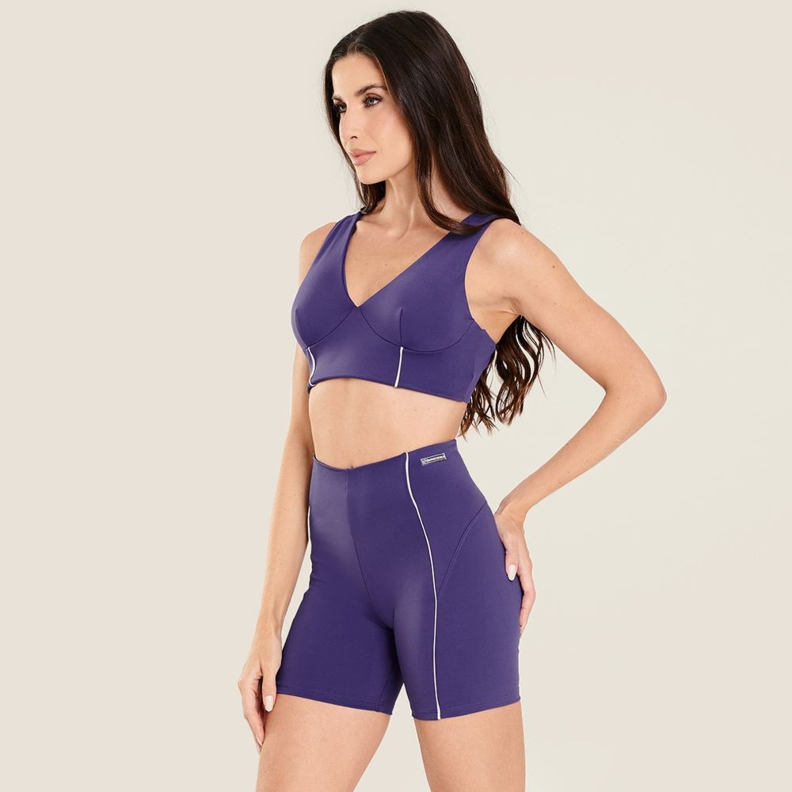 Short Infinity Mulberry Purple Poliamida Com Bolso Traseiro Donna Carioca