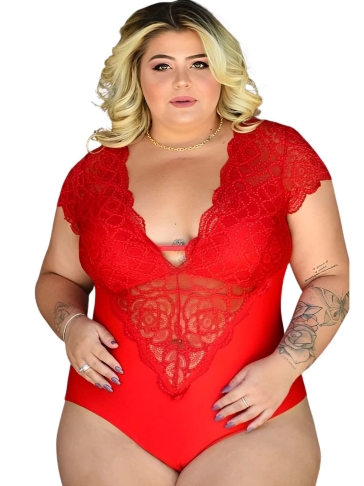 Body Summer Body Decotado Plus Size Roupa Tamanhos Grandes Sexy Feminina vermelho