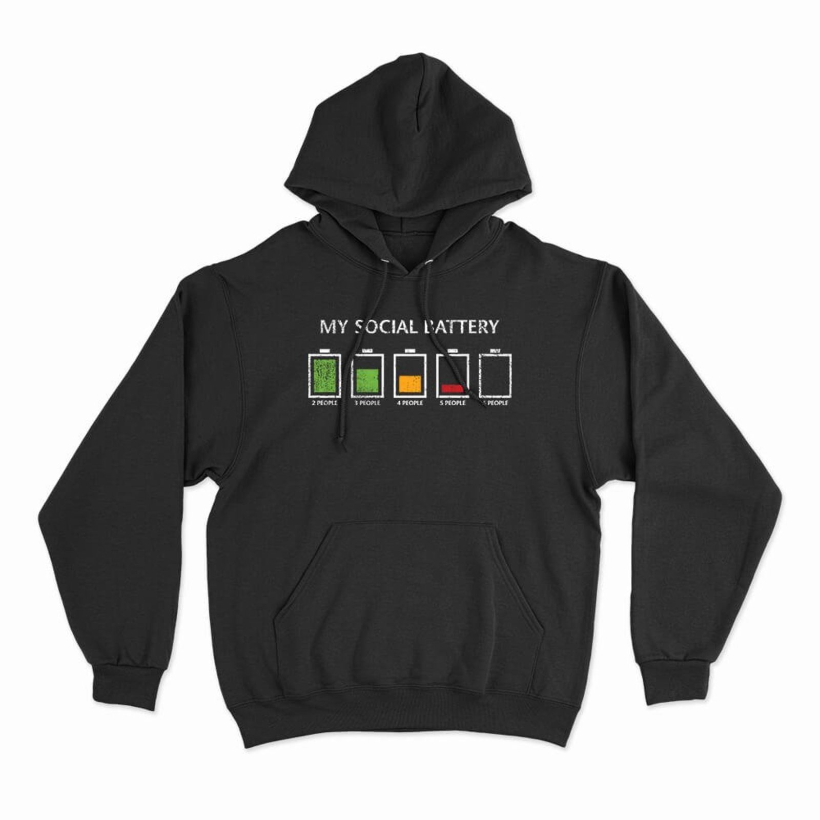 Moletom Com Capuz Social Battery - Preto - Casual - Studio Geek