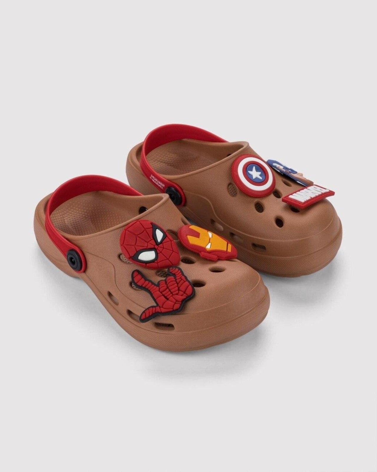 Infantil - Sandália Babuche Grendene Marvel Homem-Aranha Marrom
