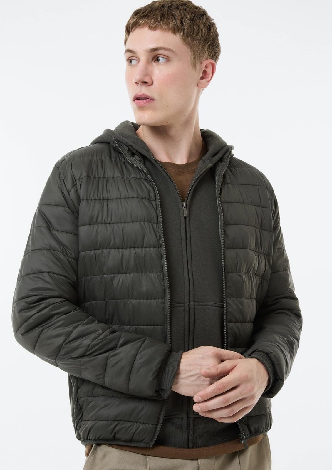 Jaqueta Masculina Puffer Matelassê Hering Verde