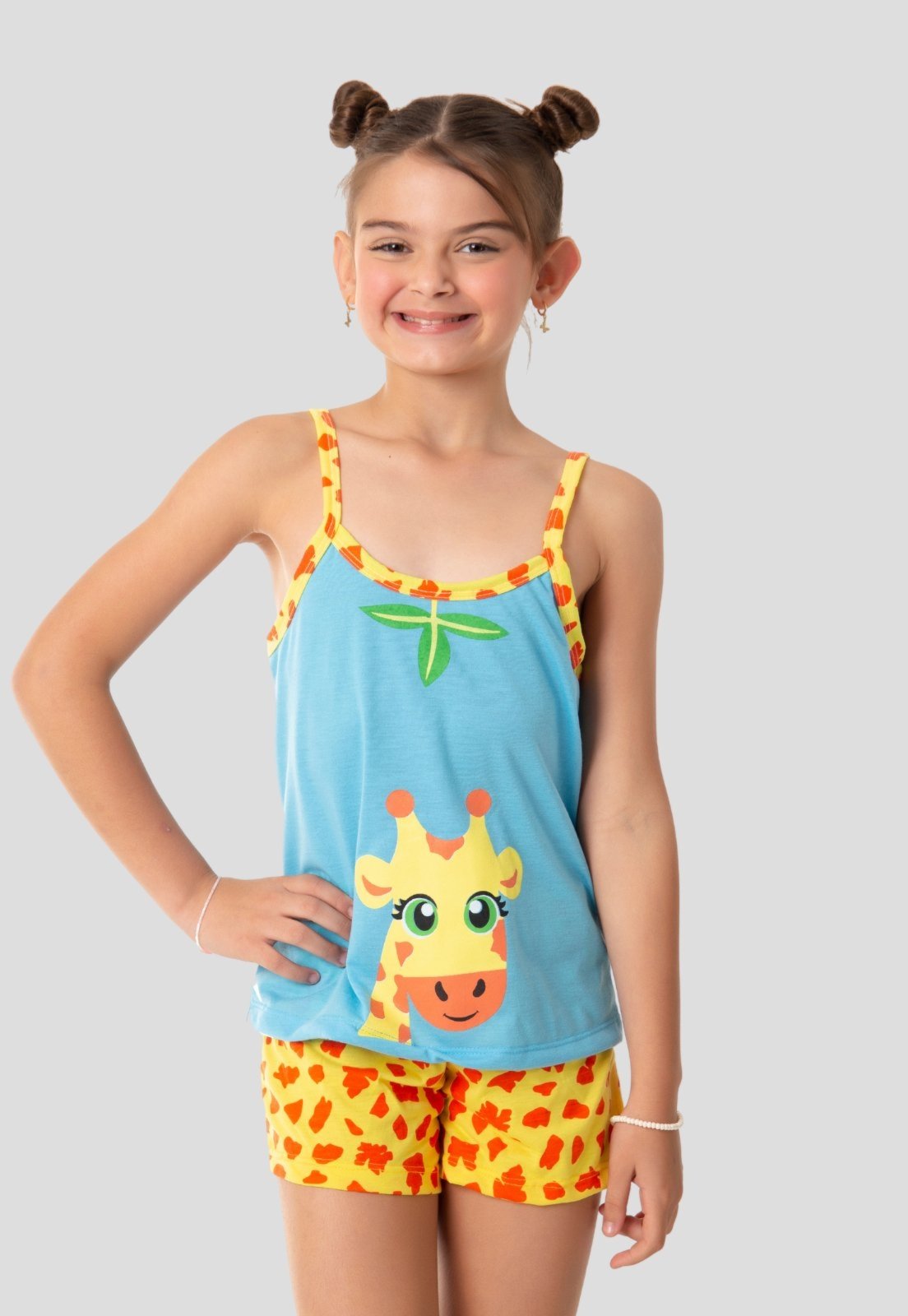 Babydoll Mdmix Girafa Pijama Curto Verão