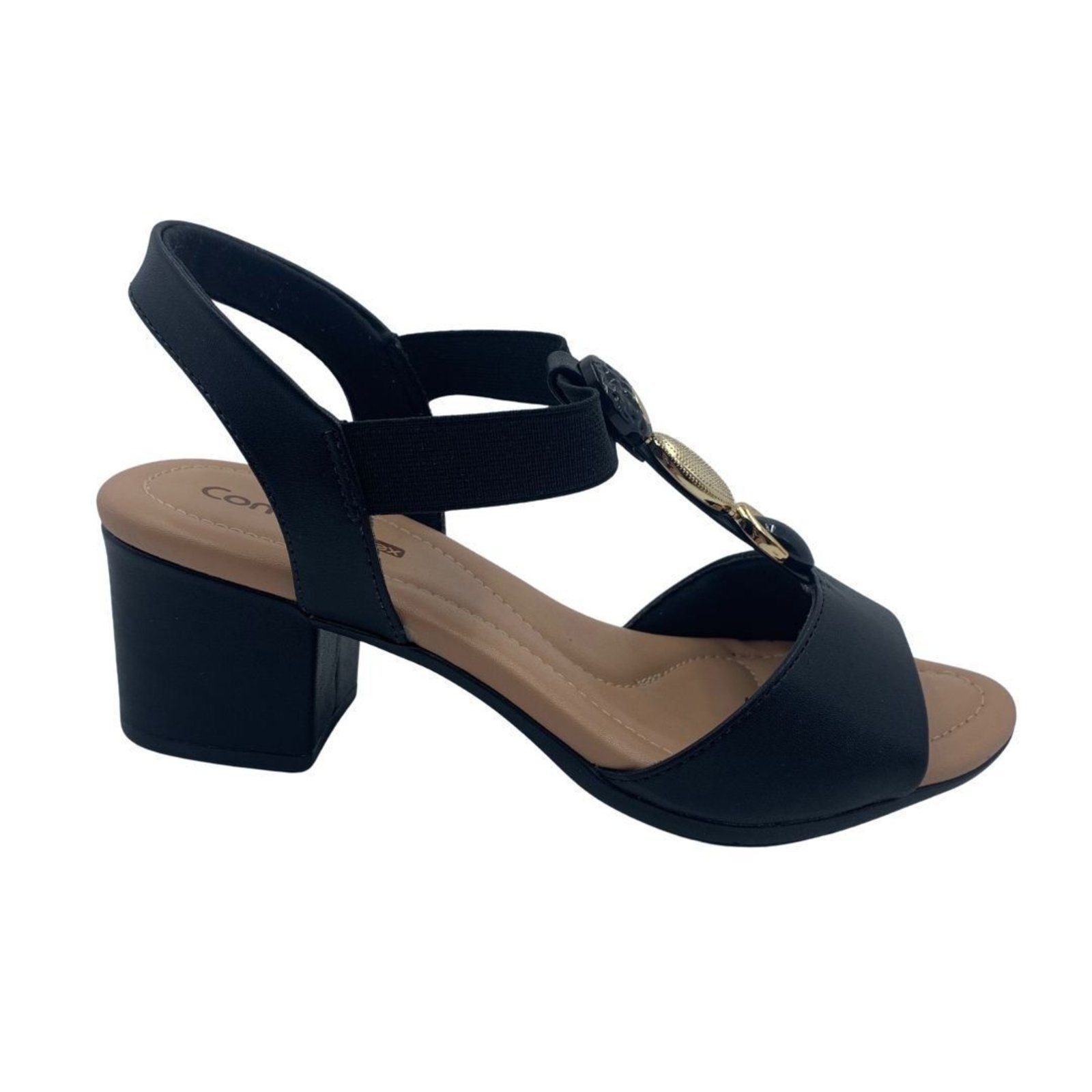 Sandália Salto Bloco Comfortflex Calce Fácil Preta 2557403 – Preto – comfortflex