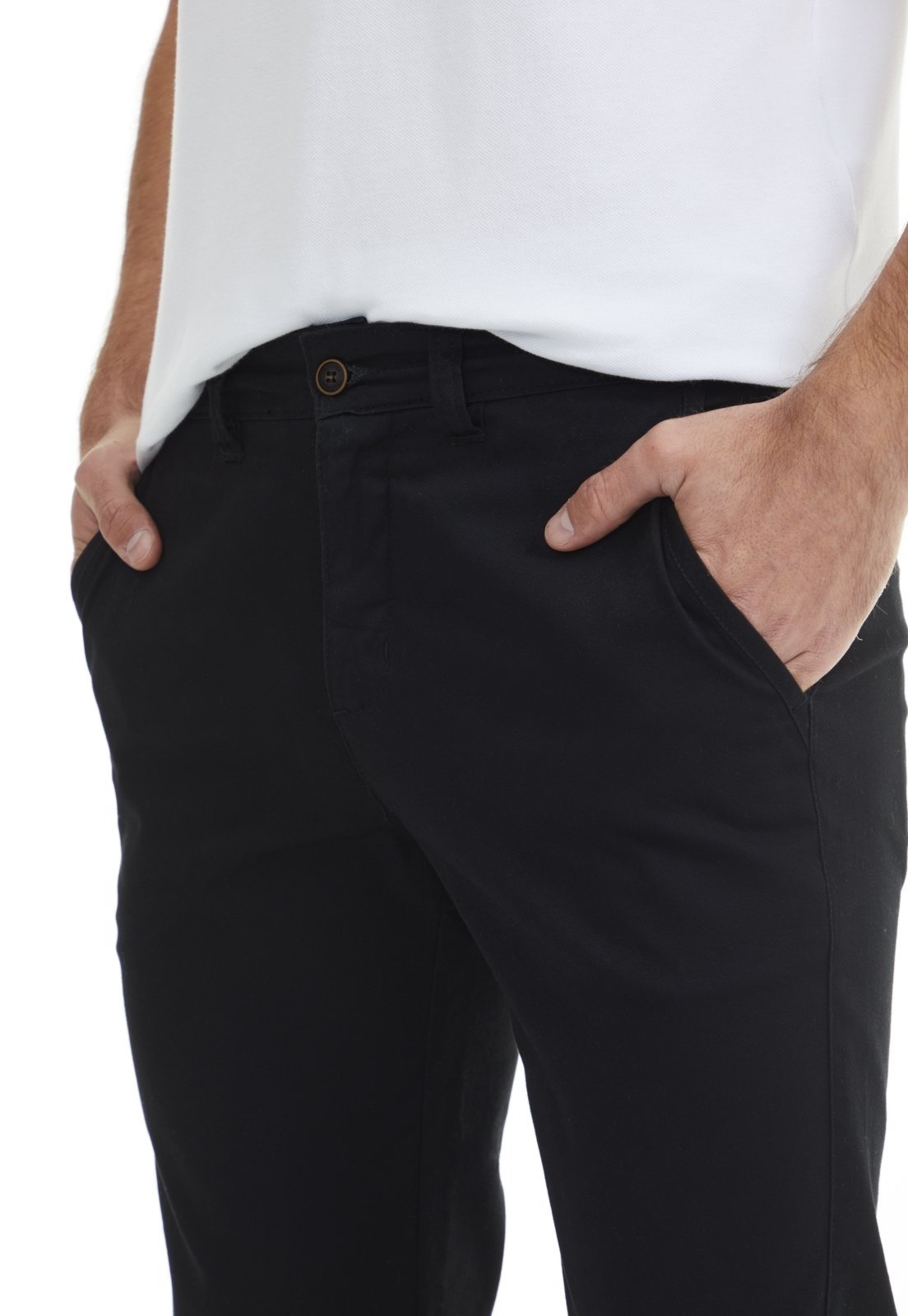 Calça Sarja Traymon Chino Regular Preto