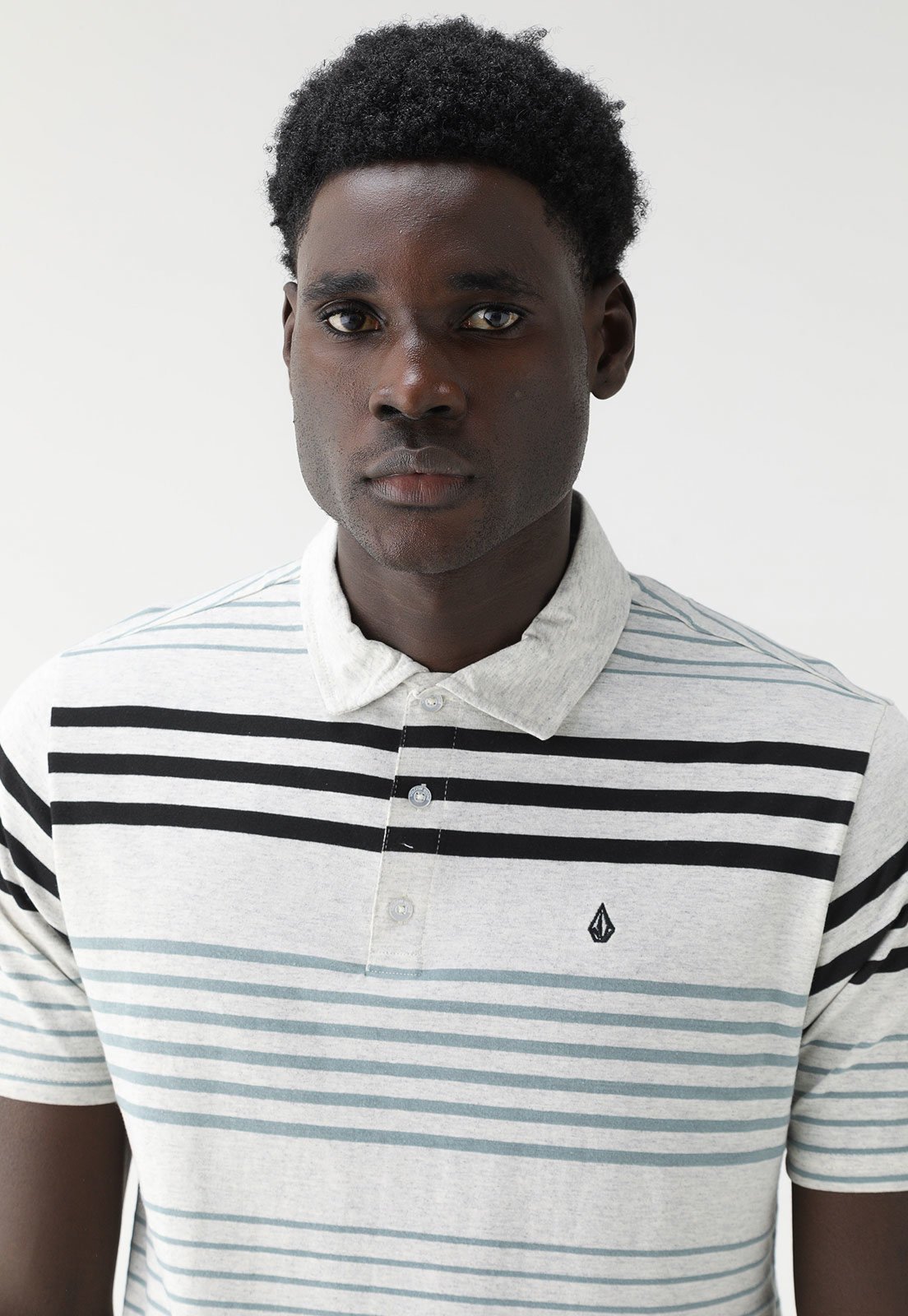 Camisa Polo Volcom Reta Logo Branca