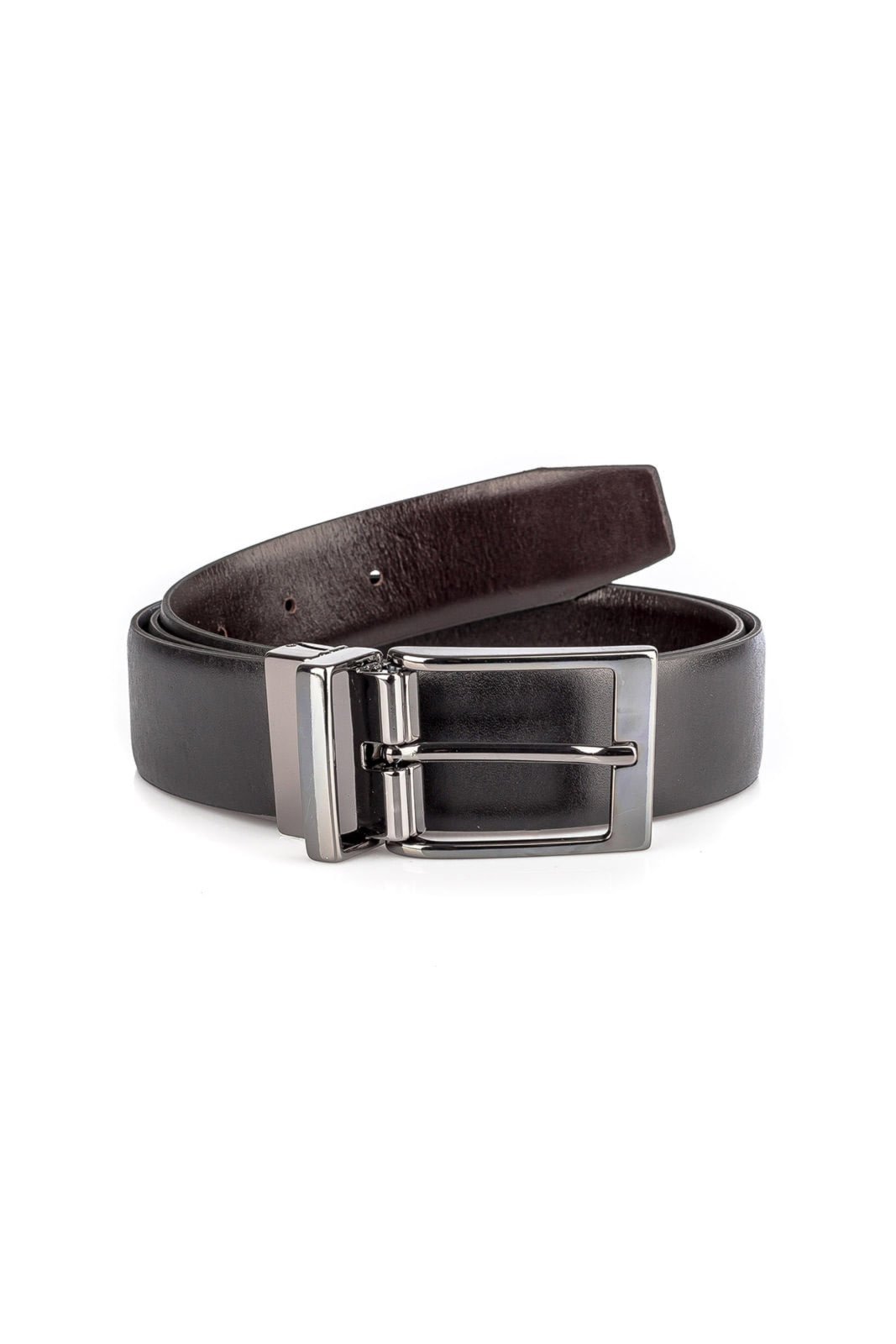 Cinto Vira Vento Masculino Reversível Em Couro Jonas – Preto/Café