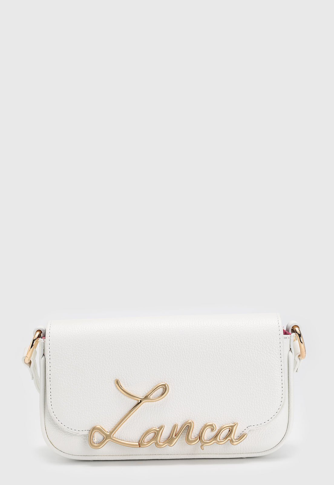 Bolsa Feminina Lança Perfume Lettering Metálico Branca