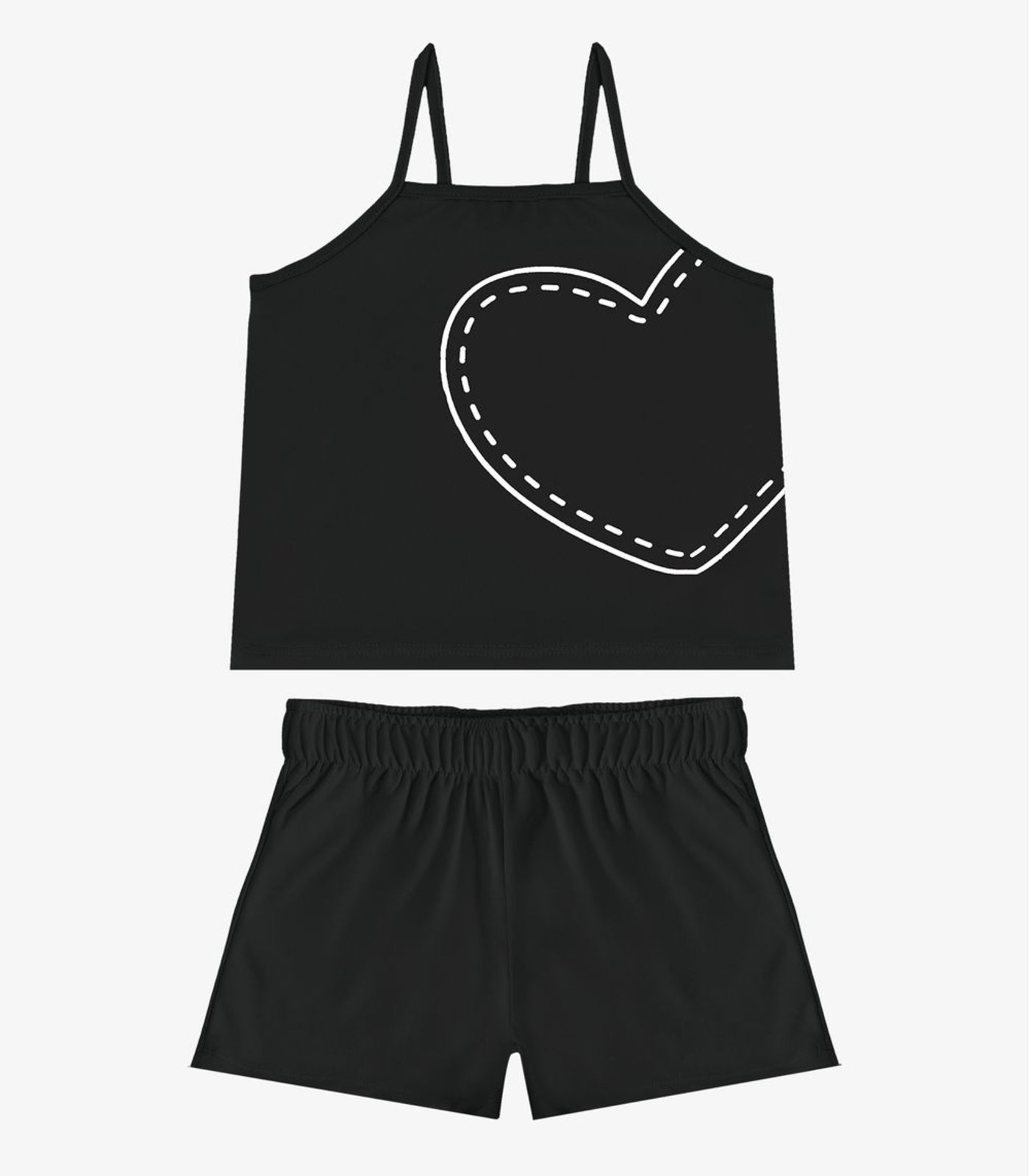 Infantil - Conjunto Blusa e Shorts Menina Select Preto