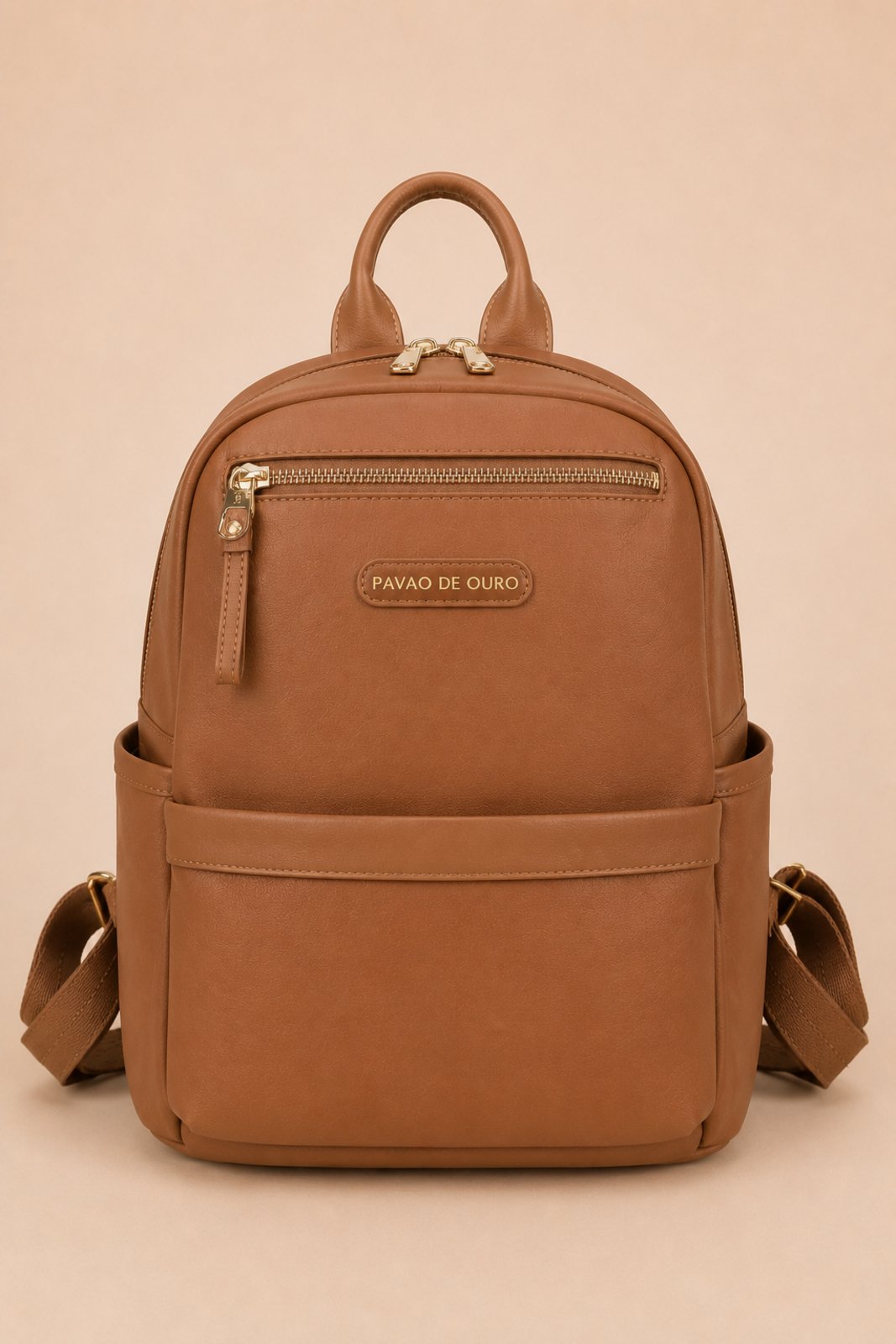 Mochila Grande Aria D Bell Outlet Fashion Marrom claro