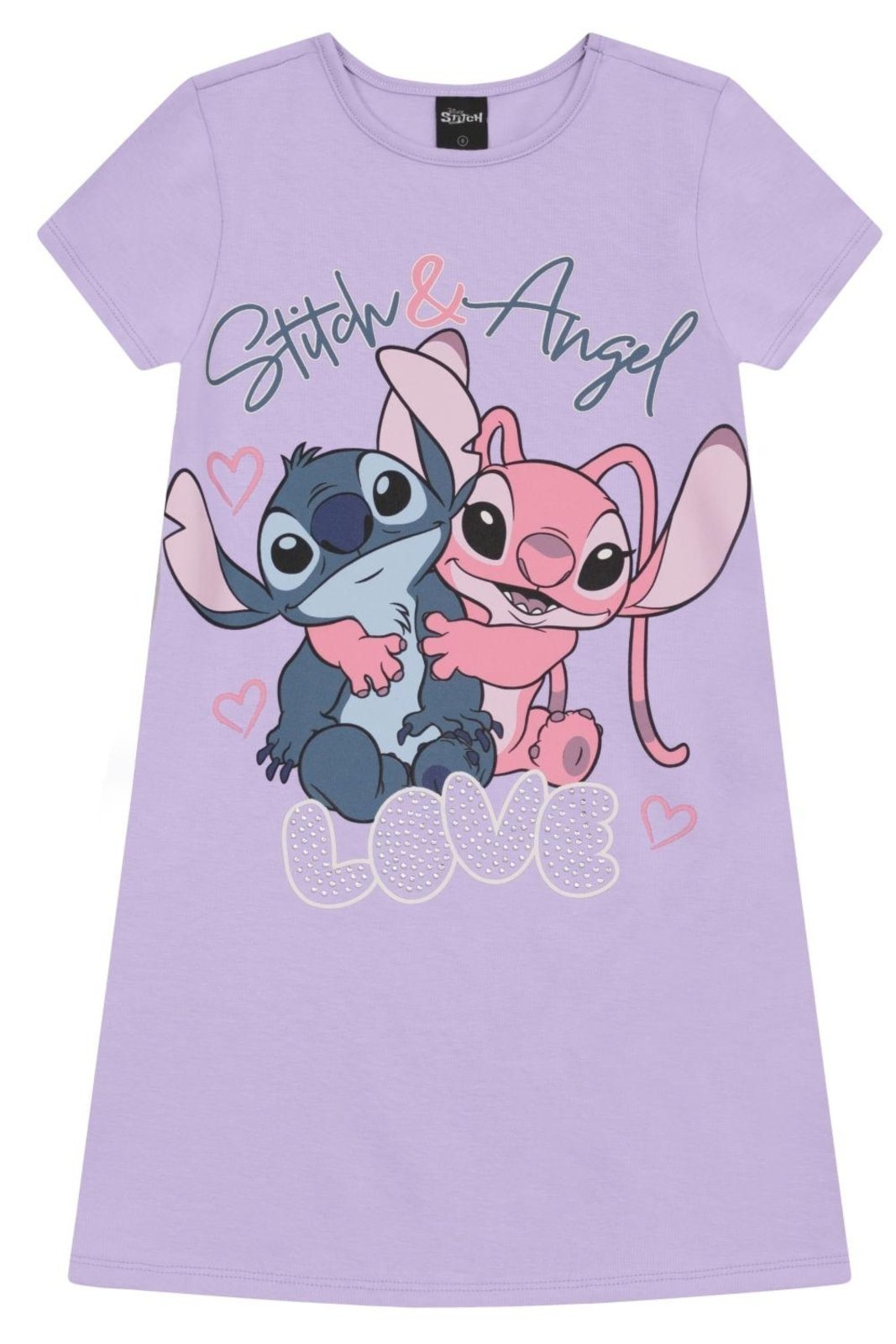 Vista 3 Infantil - Vestido menina do Stitch brilhante Brandili roxo Brandili roxo