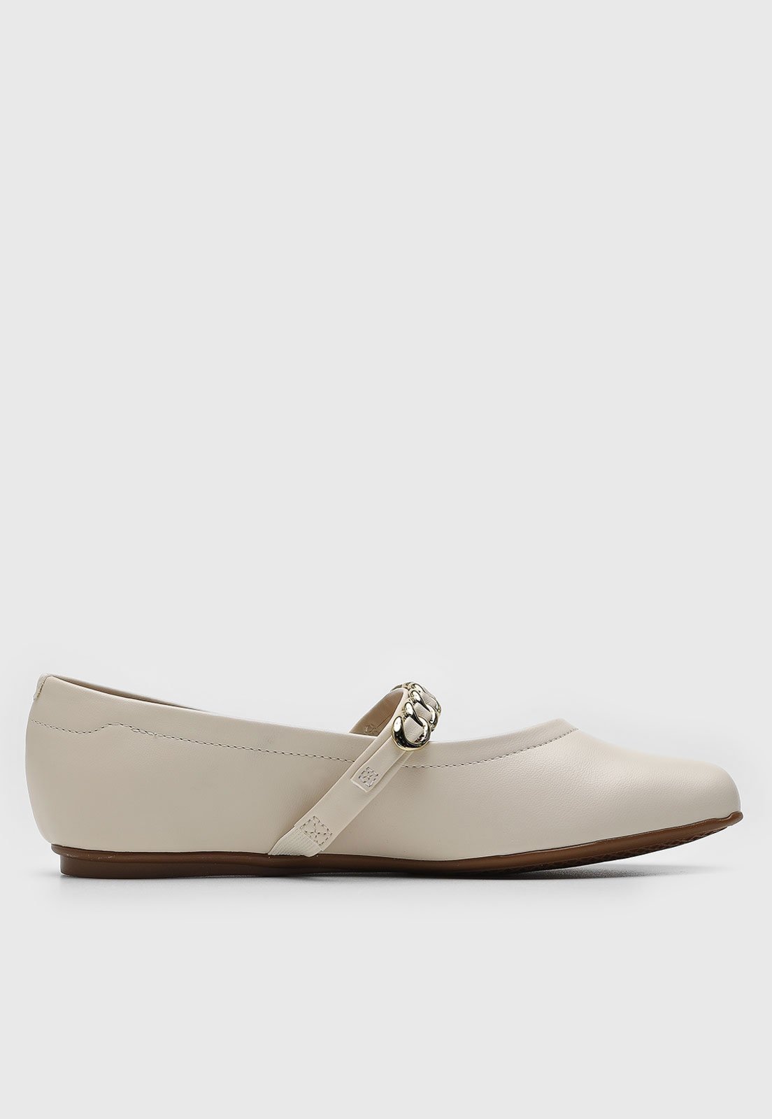 Vista 3 Sapatilha Feminina Beira Rio Tira Fivela Off-White off-white white BEIRA RIO off-white white