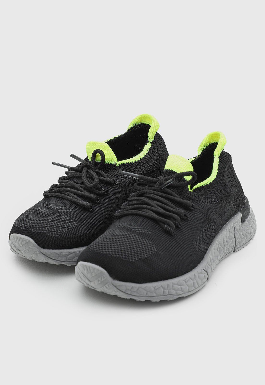Infantil - Tênis Molekinho Detalhe Neon Preto