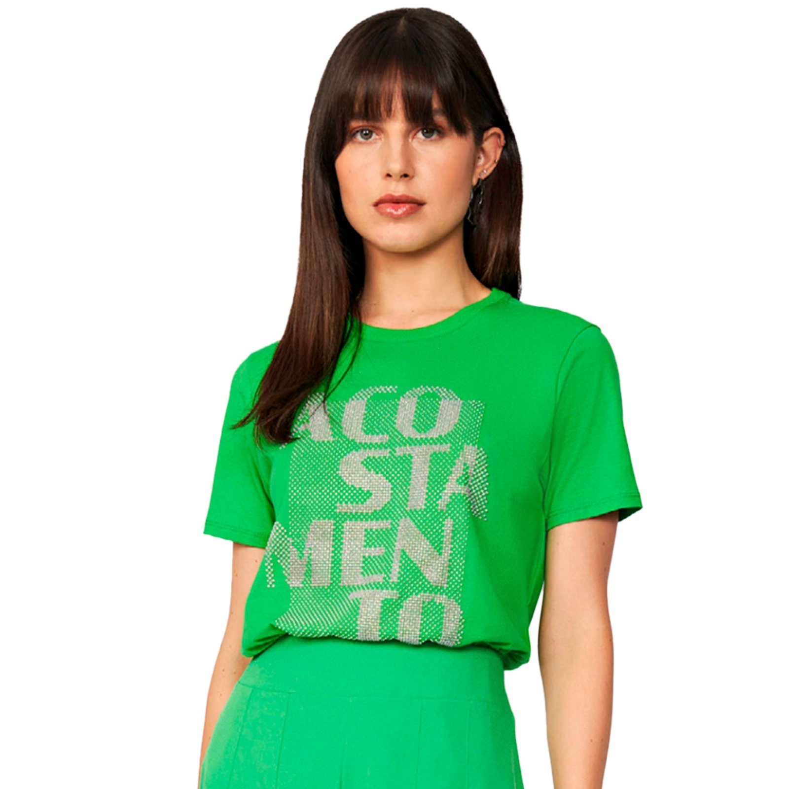 Camiseta Acostamento Shine Pr25 Verde Feminino