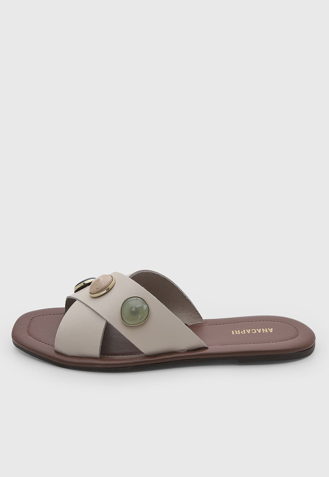 Rasteira Feminina ANACAPRI Couro Off-White