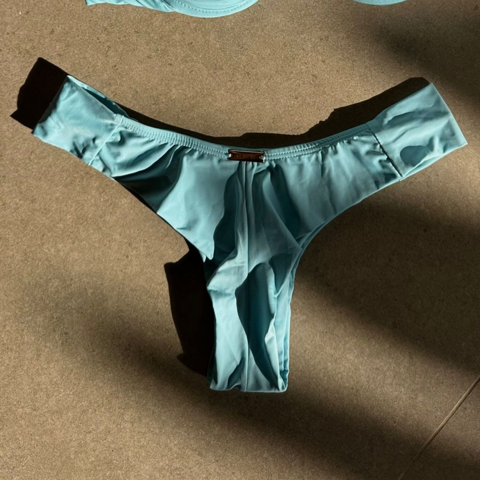 Calcinha Biquíni Avulsa Phoenix Fio Duplo Lateral Plissada Baby Blue Trituê