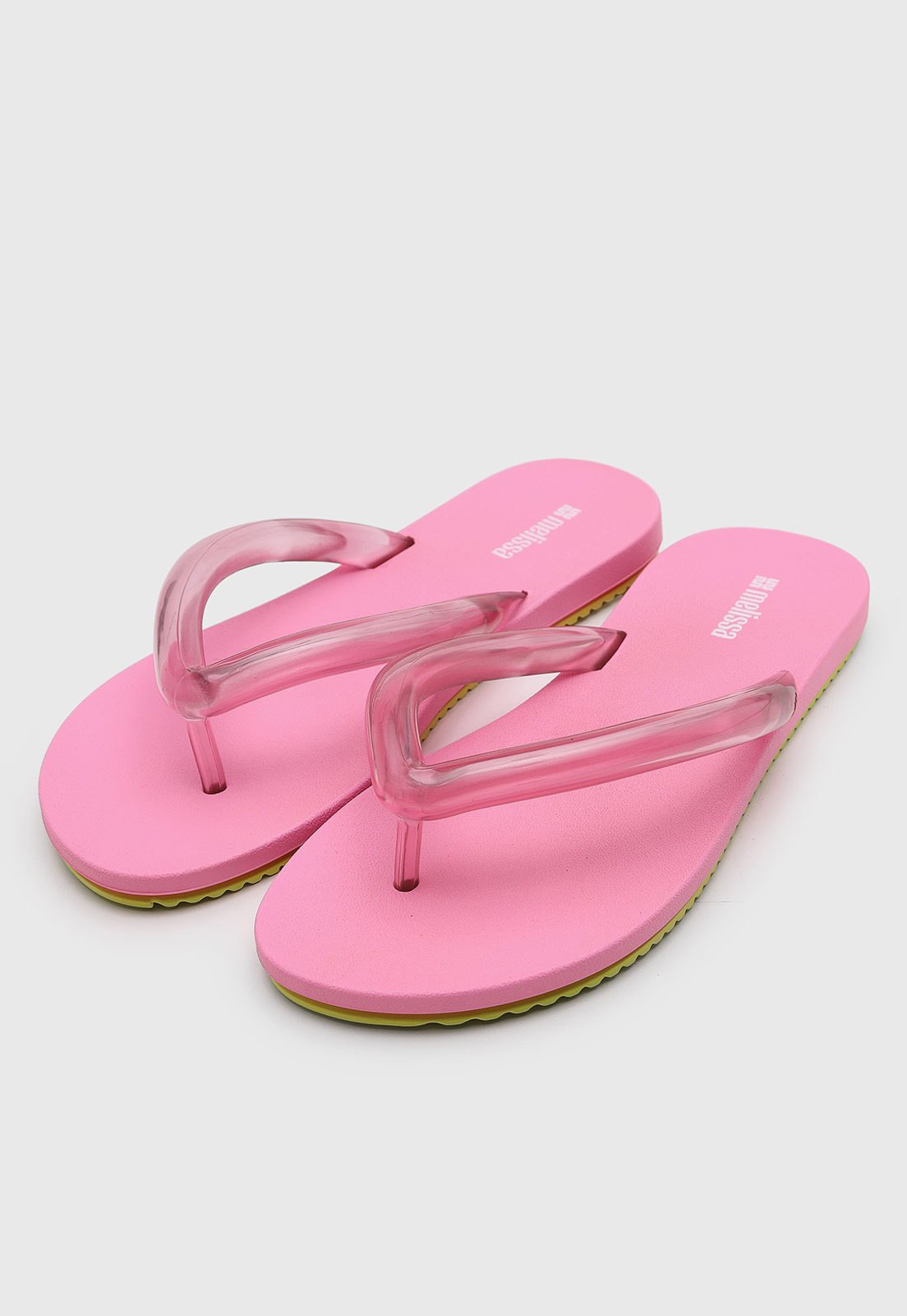Vista 3 Chinelo Feminino Melissa Tiras Translúcidas rosa Melissa rosa