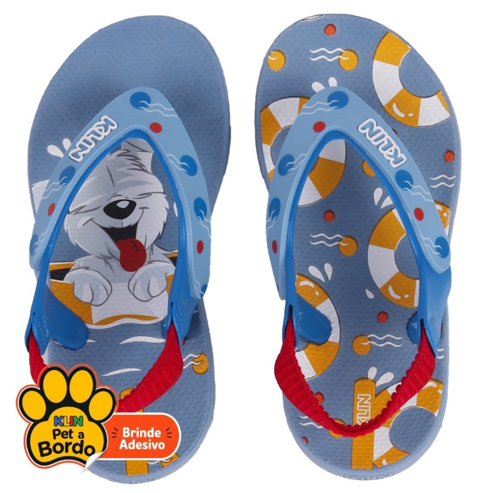 Infantil - Chinelo Menino Klin Com Elástico - Azul Claro