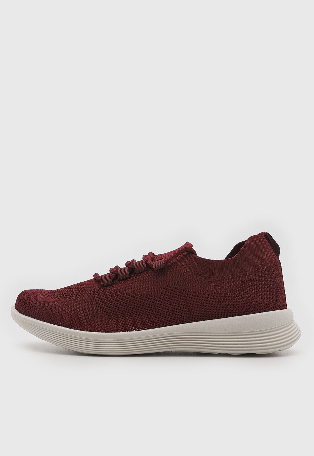 Tênis Feminino Usaflex Knit Cadarço Vinho