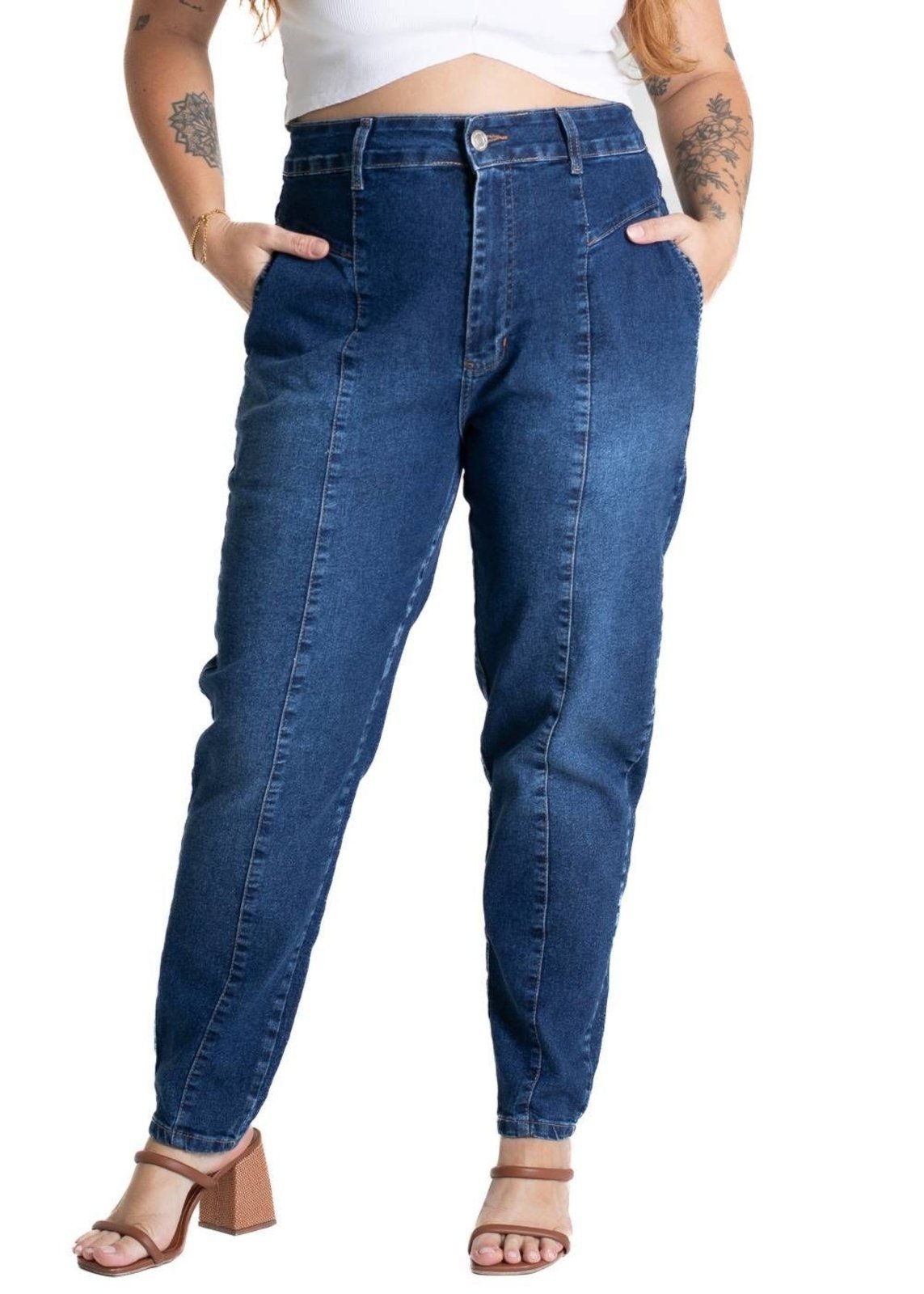 Calça Jeans Sawary Plus Size Mom – 281138 – Azul – Sawary
