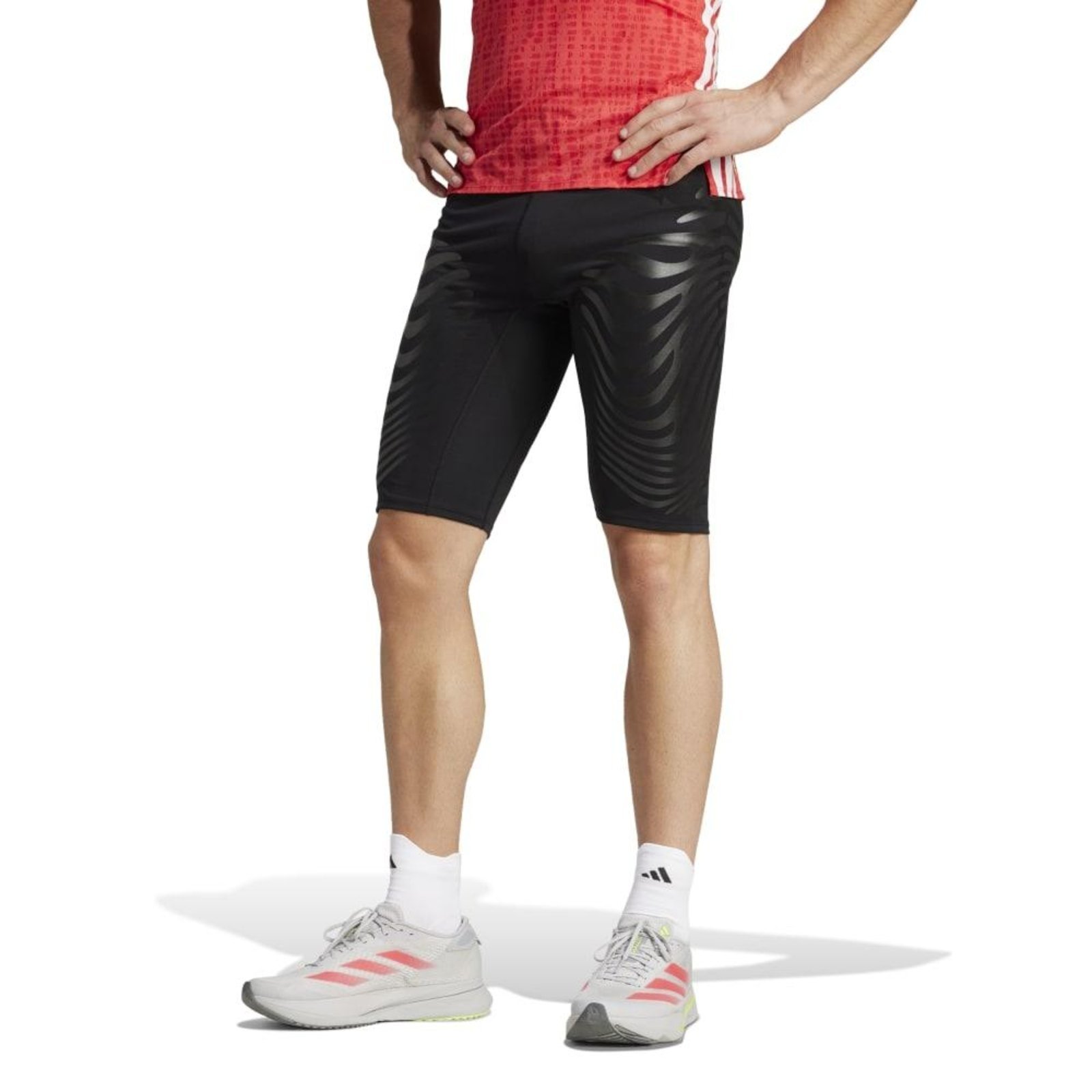 Calça Legging Curta de Corrida Adizero Control adidas Performance Preto