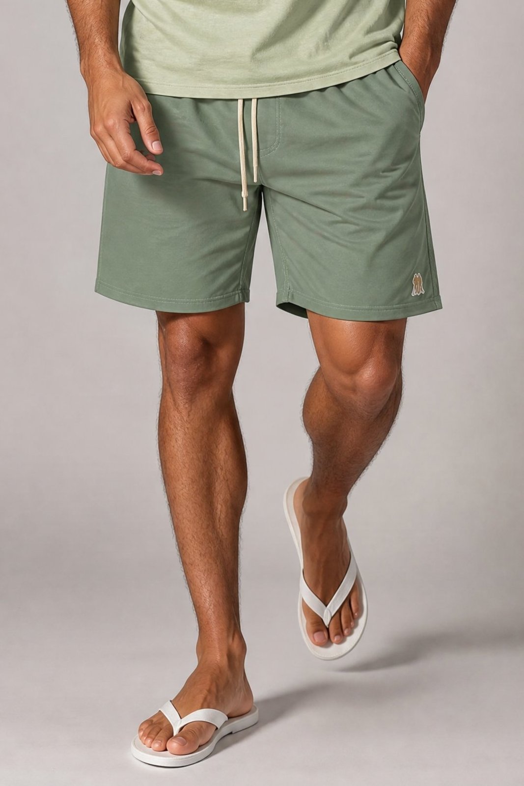 Short Masculino Linho Liso Polo Wear Verde