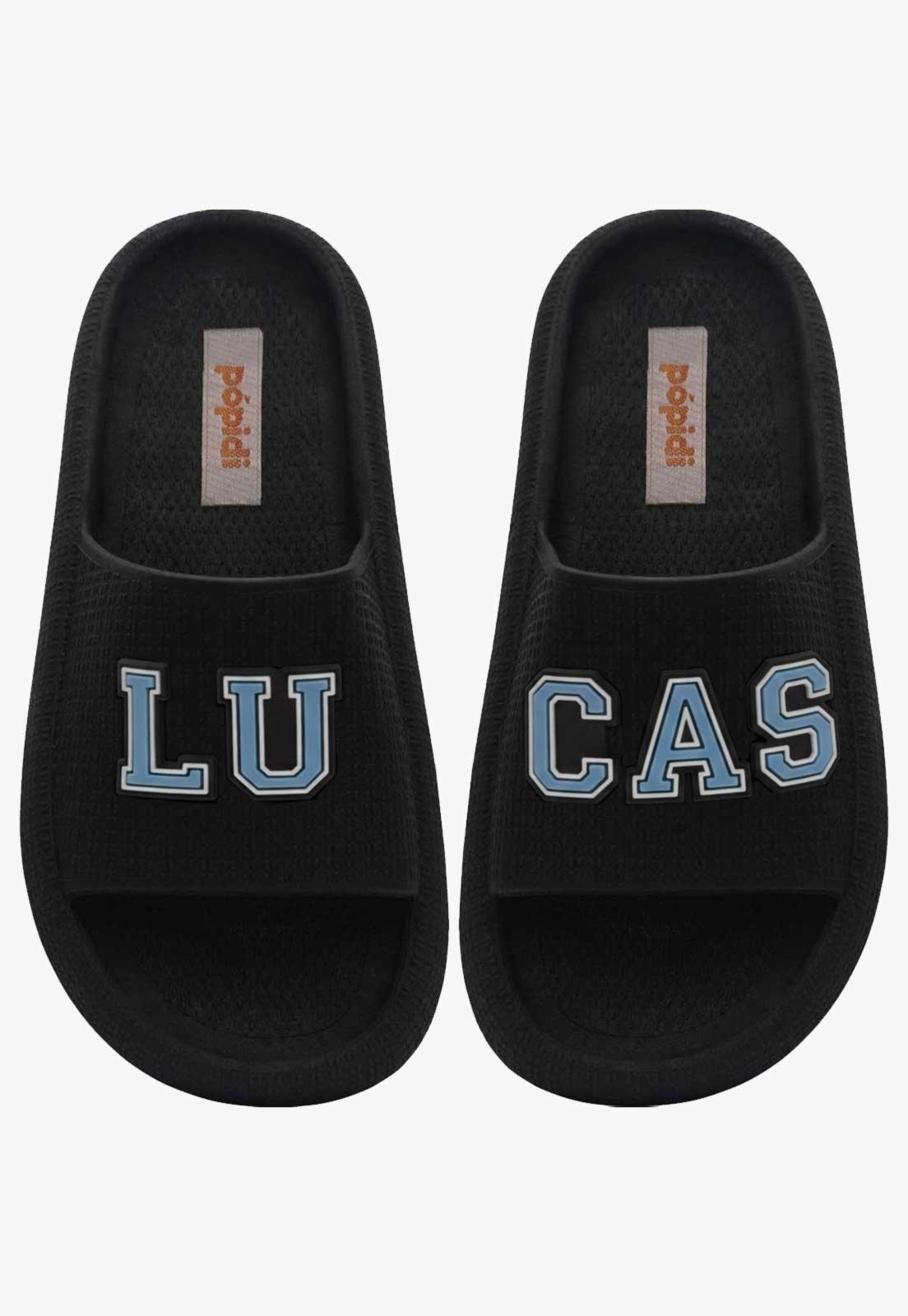 Infantil - Chinelo Pópidi Personalizado LUCAS Estilo Nuvem Preto