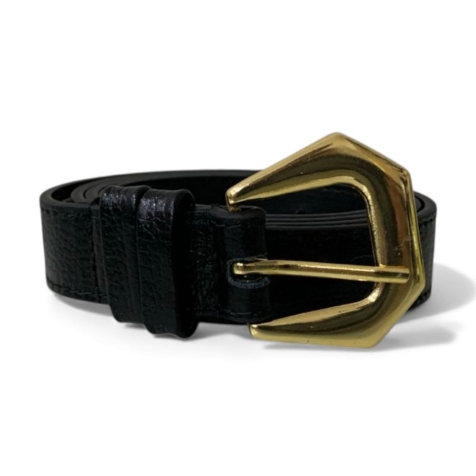 Vista 2 Cinto Feminino em Couro Fivela Dourado 026 Mariart preto Mariart preto