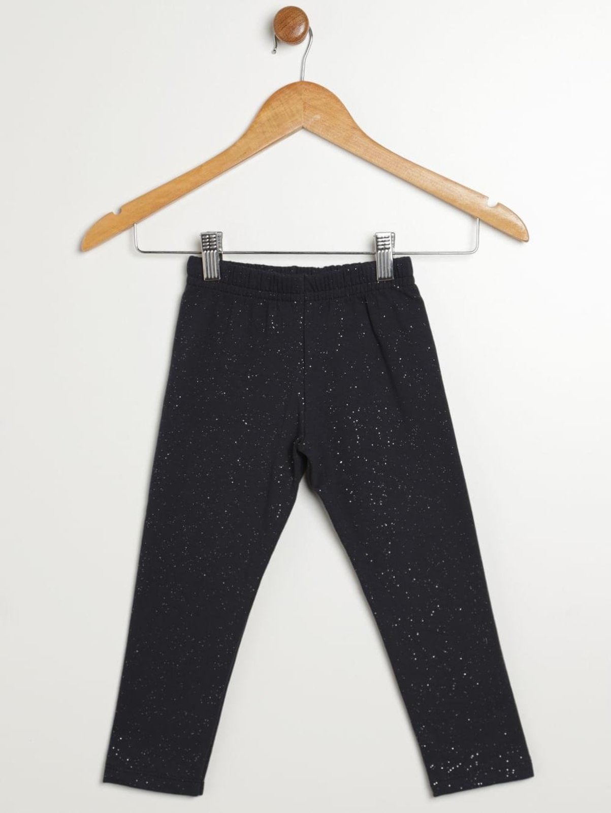 Infantil - Calça Molecotton Com Glitter Para Menina - PRETO
