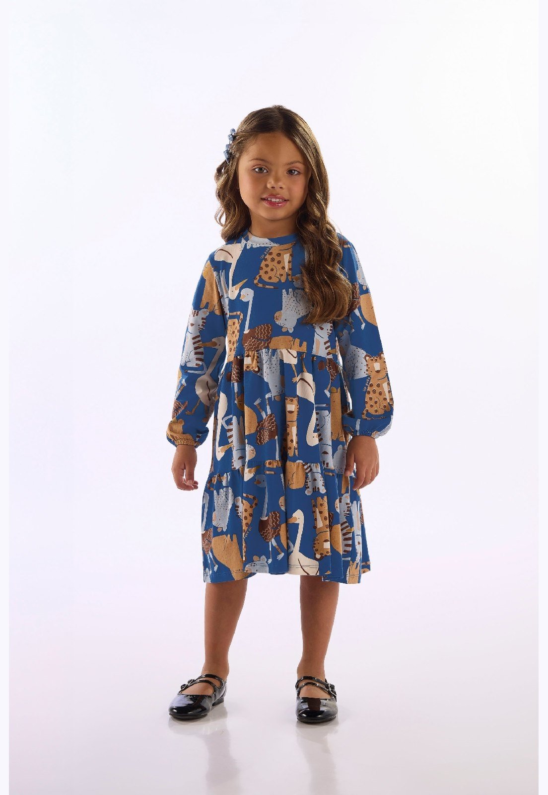 Infantil - Vestido Cotton Manga Longa Up Baby Estampado