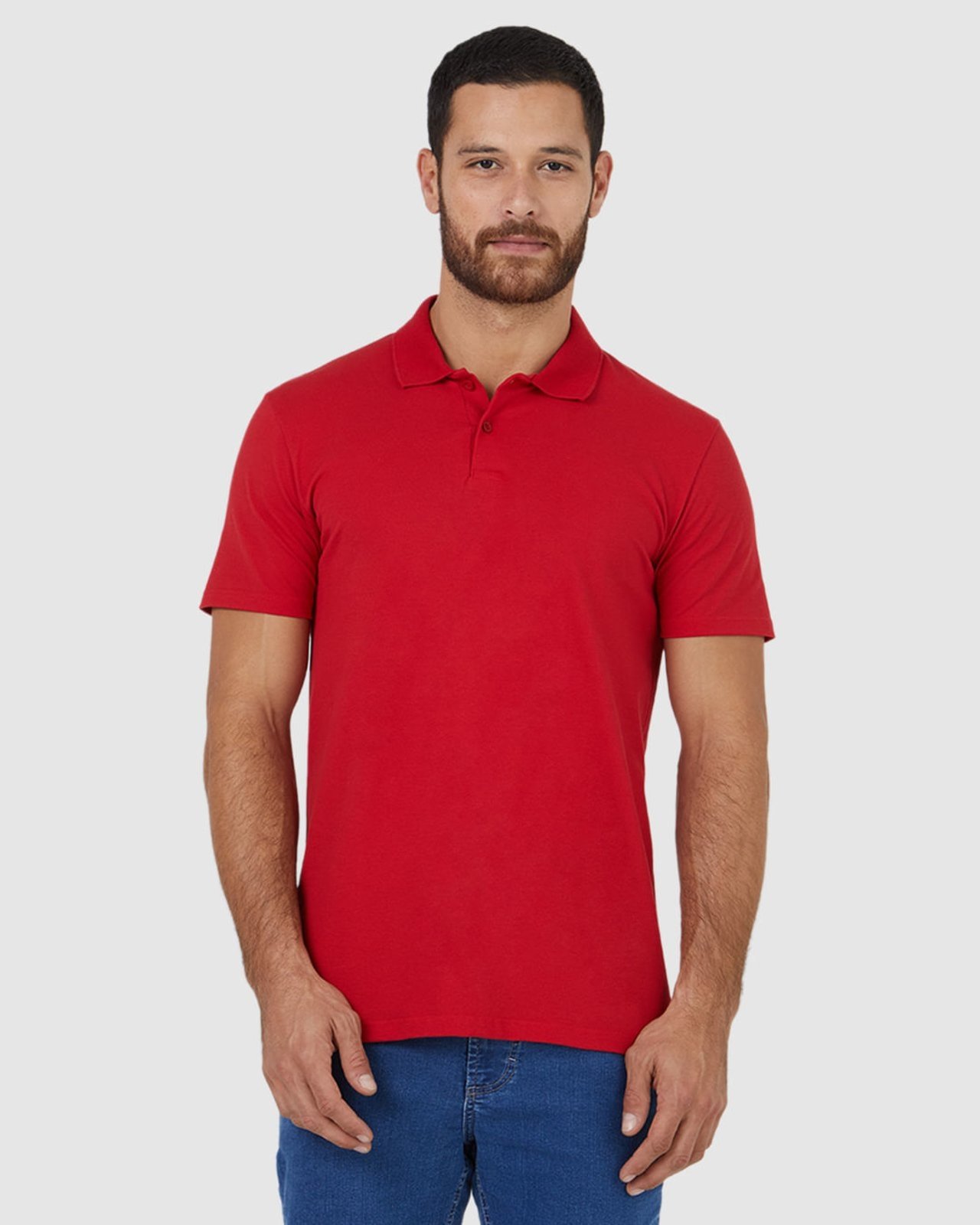 Camisa Polo Básica Masculina Gola Esporte Em Piquet Stretch