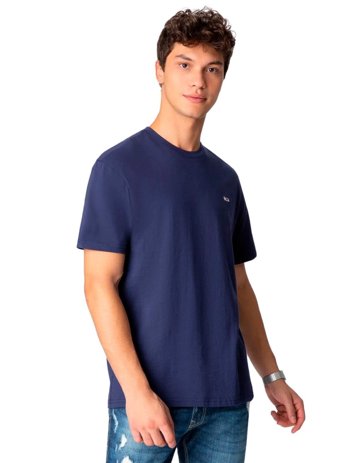 Vista 3 Camiseta Tommy Jeans Masculina Slim C-neck Flag azul marinho Tommy Jeans azul marinho