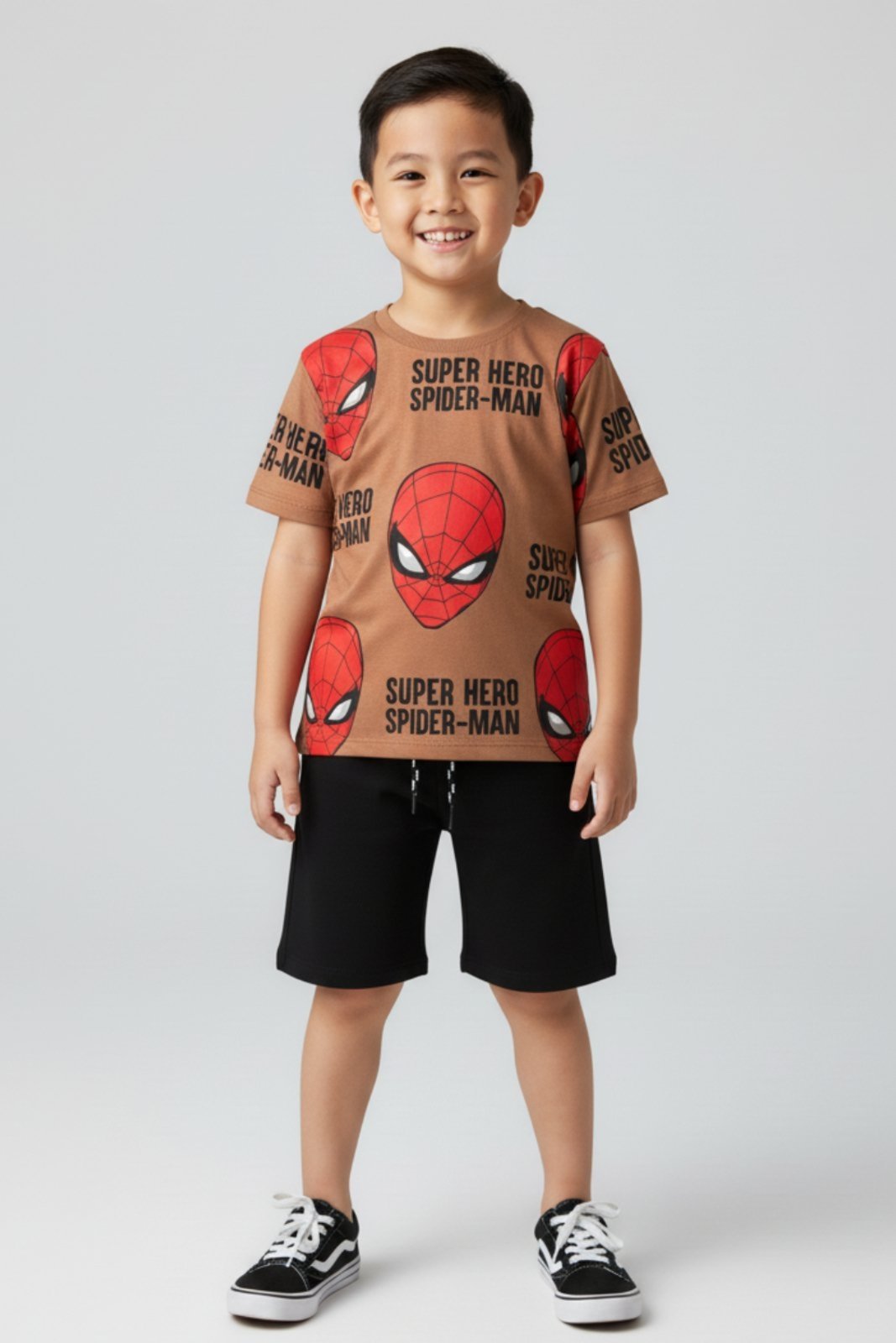 Vista 2 Infantil - Camiseta Disney Masculino Manga Curta Homem Aranha Marvel marrom Marvel marrom